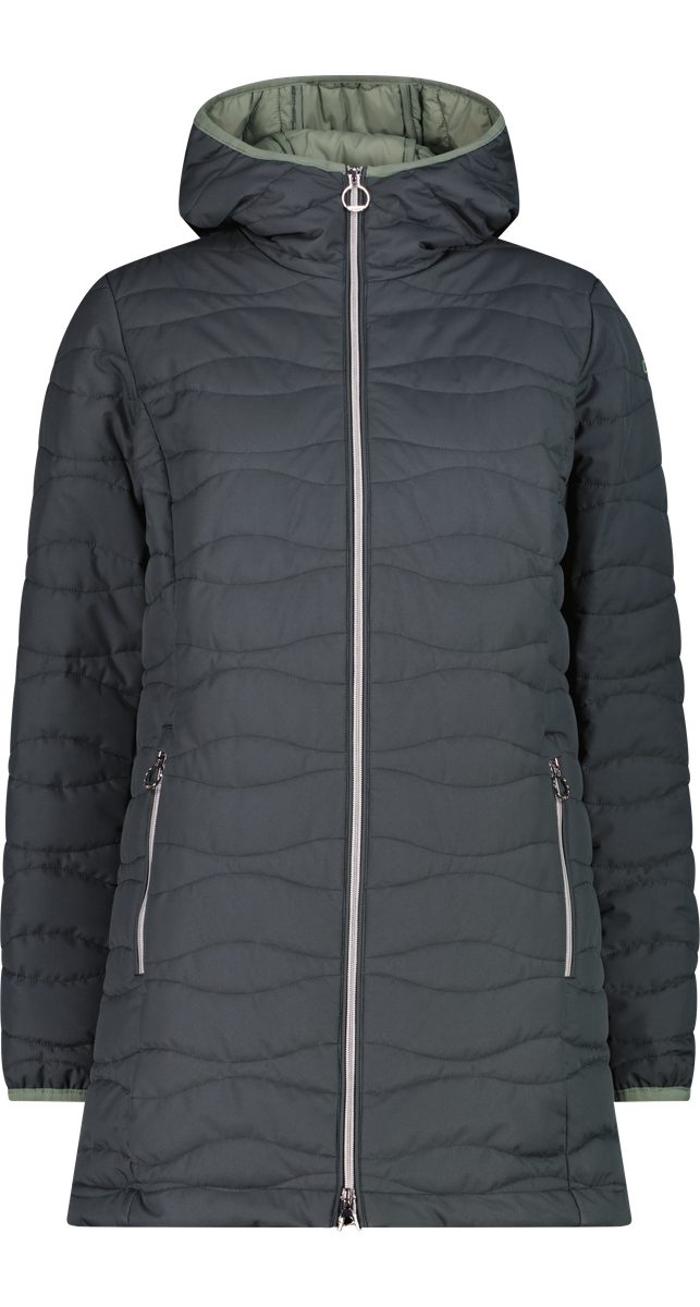 CMP Steppmantel WOMAN PARKA FIX HOOD mit Kapuze, aus Polyester