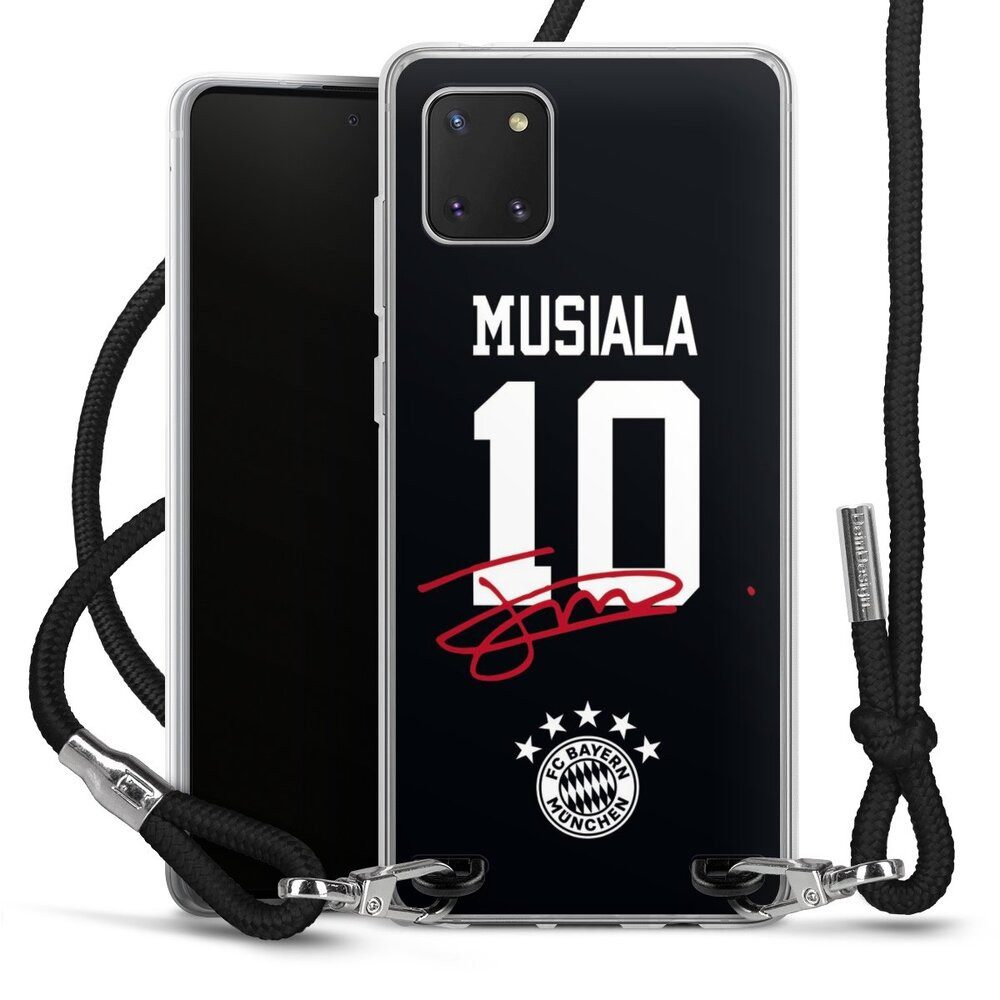 DeinDesign Handyhülle FC Bayern München Jamal Musiala FCB Musiala 10, Samsung Galaxy Note 10 lite Handykette Hülle mit Band Cover mit Kette