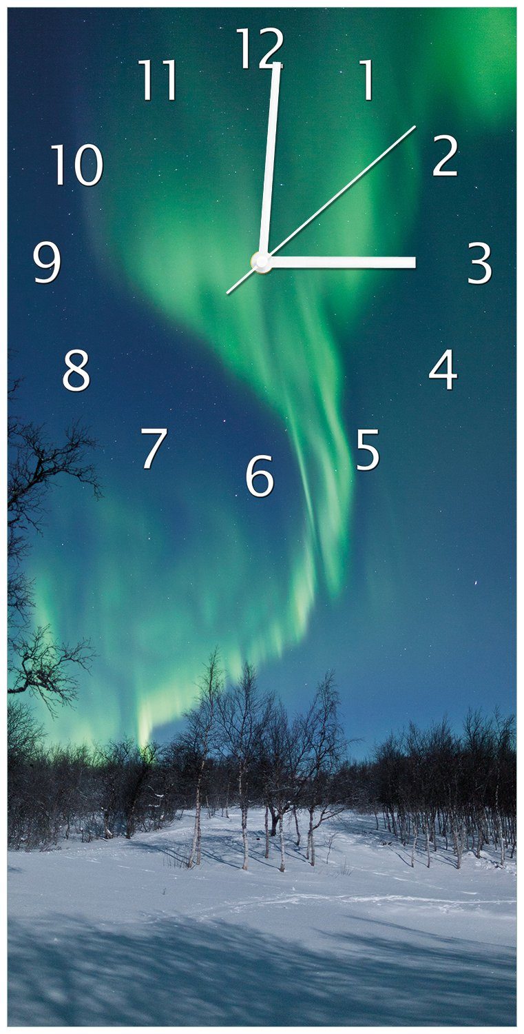 Wallario Wanduhr Polarlicht in Schweden (Uhr aus Acryl)