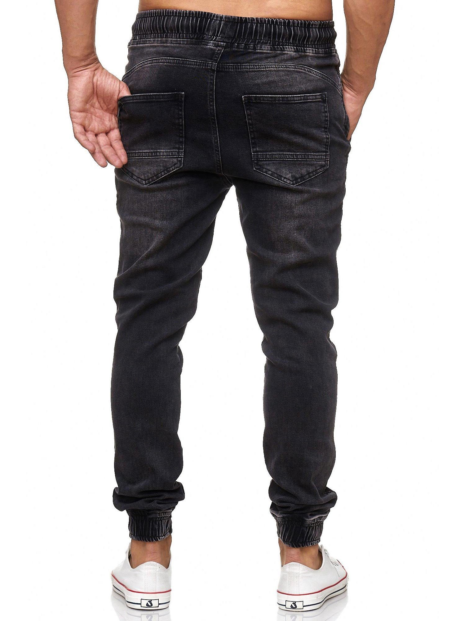 Tazzio Straight-Jeans 17504 Sweat im schwarz Jogger-Stil Hose
