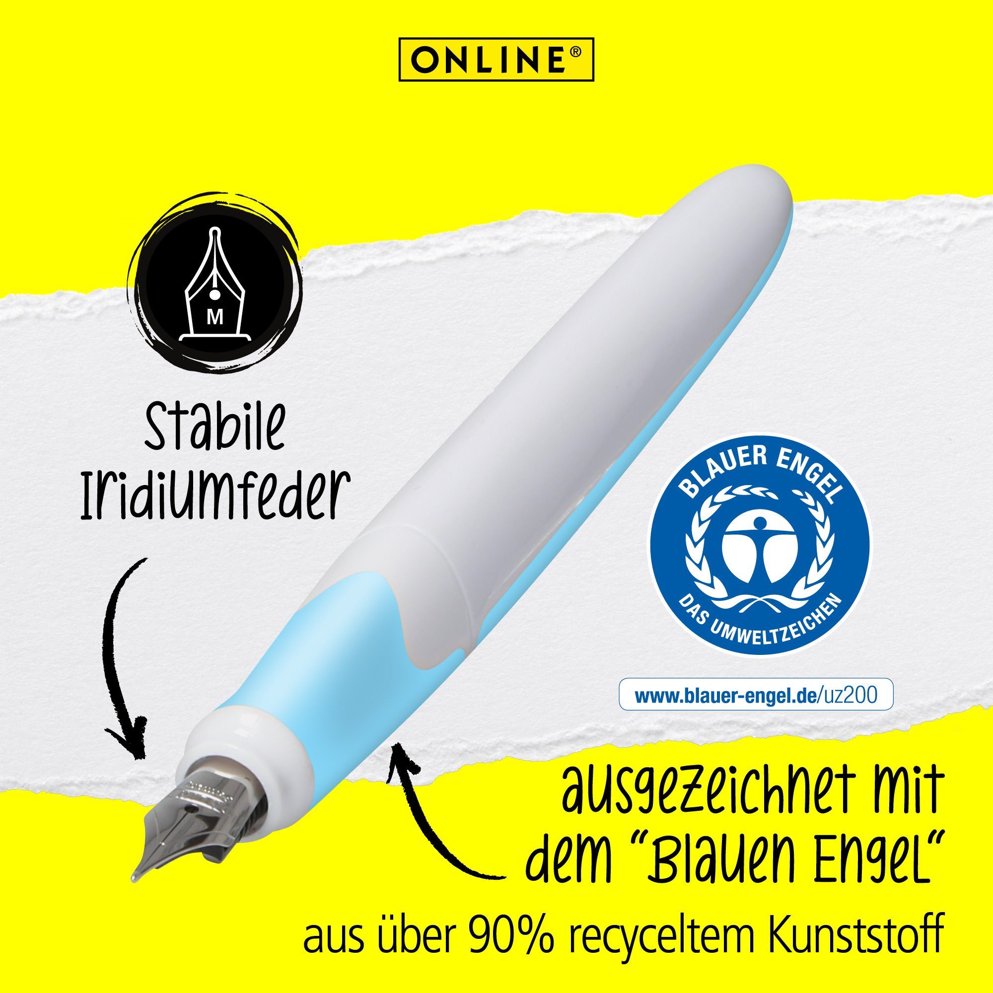 Online Pen Füller Füller Air, Blauer ideal ergonomisch, Zertifiziert, die Schule für Engel