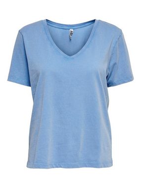 JACQUELINE de YONG T-Shirt Einfarbiges Basic T-Shirt V-Ausschnitt Kurzarm Oberteil JDYLION (1-tlg) 3988 in Blau
