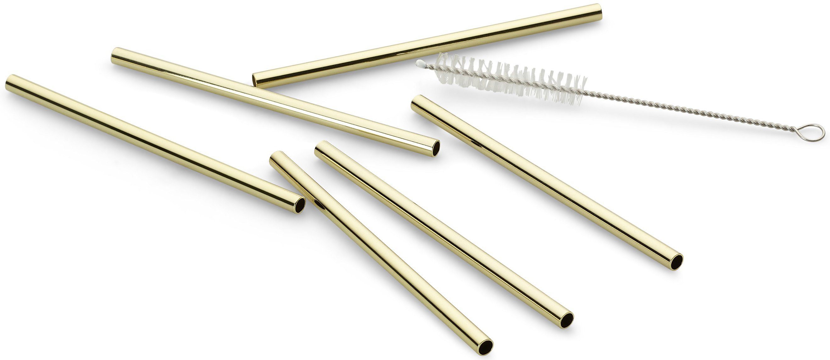ECHTWERK Trinkhalme Small, (Set, 7-tlg), aus Edelstahl inkl. Reinigungsbürste, (Trinkhalm: 12cm,Bürste: 13, cm)