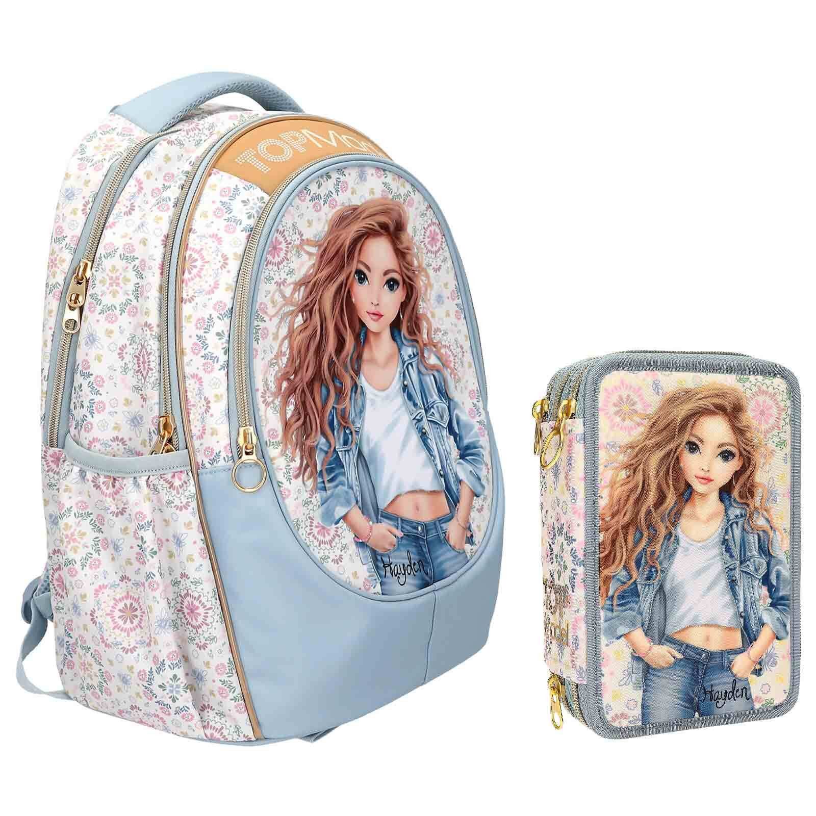 Depesche Kinderrucksack TOPModel Schul-Set FESTIVAL FUN 2er Set (1x Schulrucksack, 1x Federmäppchen, 2-tlg)