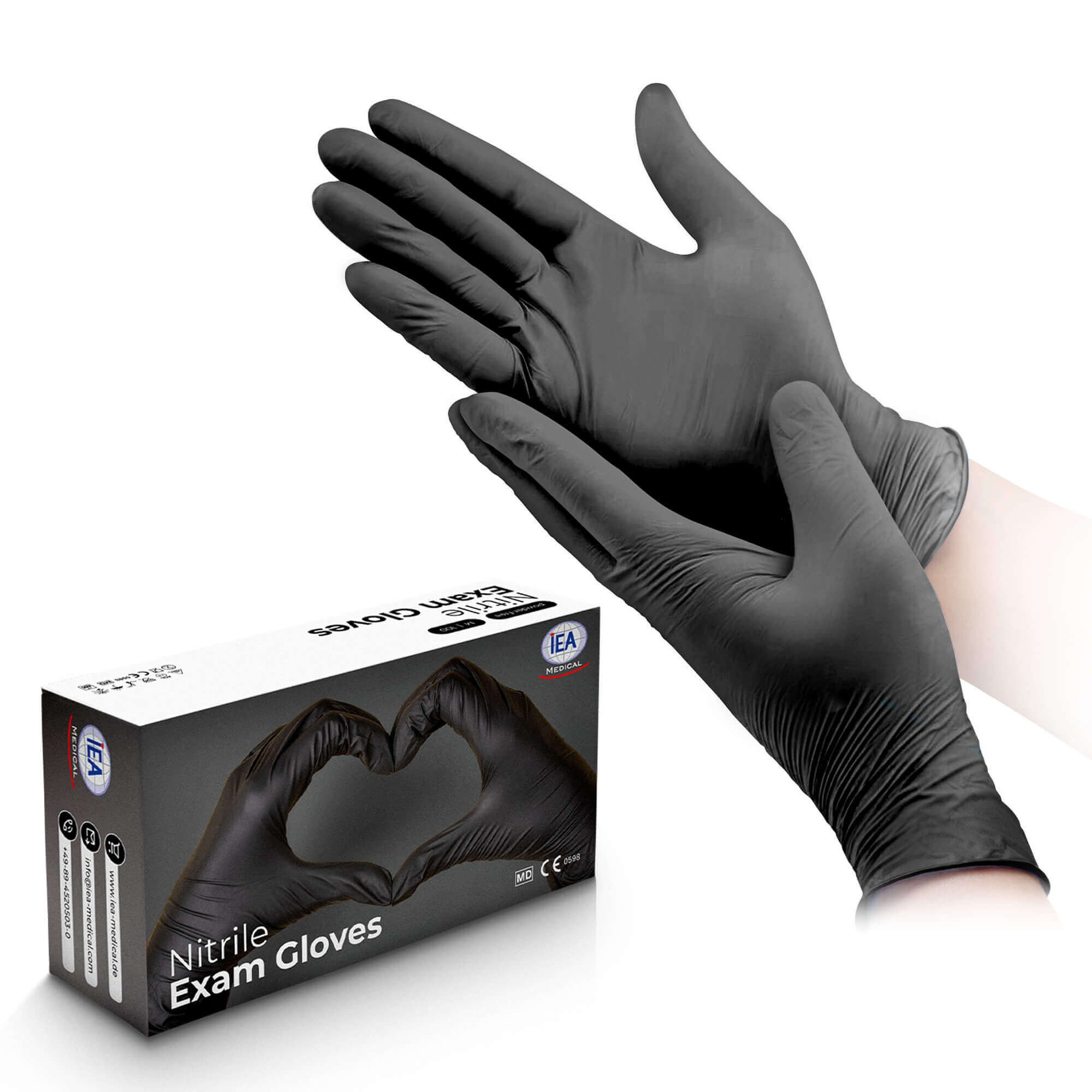 IEA Medical Nitril-Handschuhe Nitrilhandschuhe Schwarz L 100 Stk, Einweghan günstig online kaufen