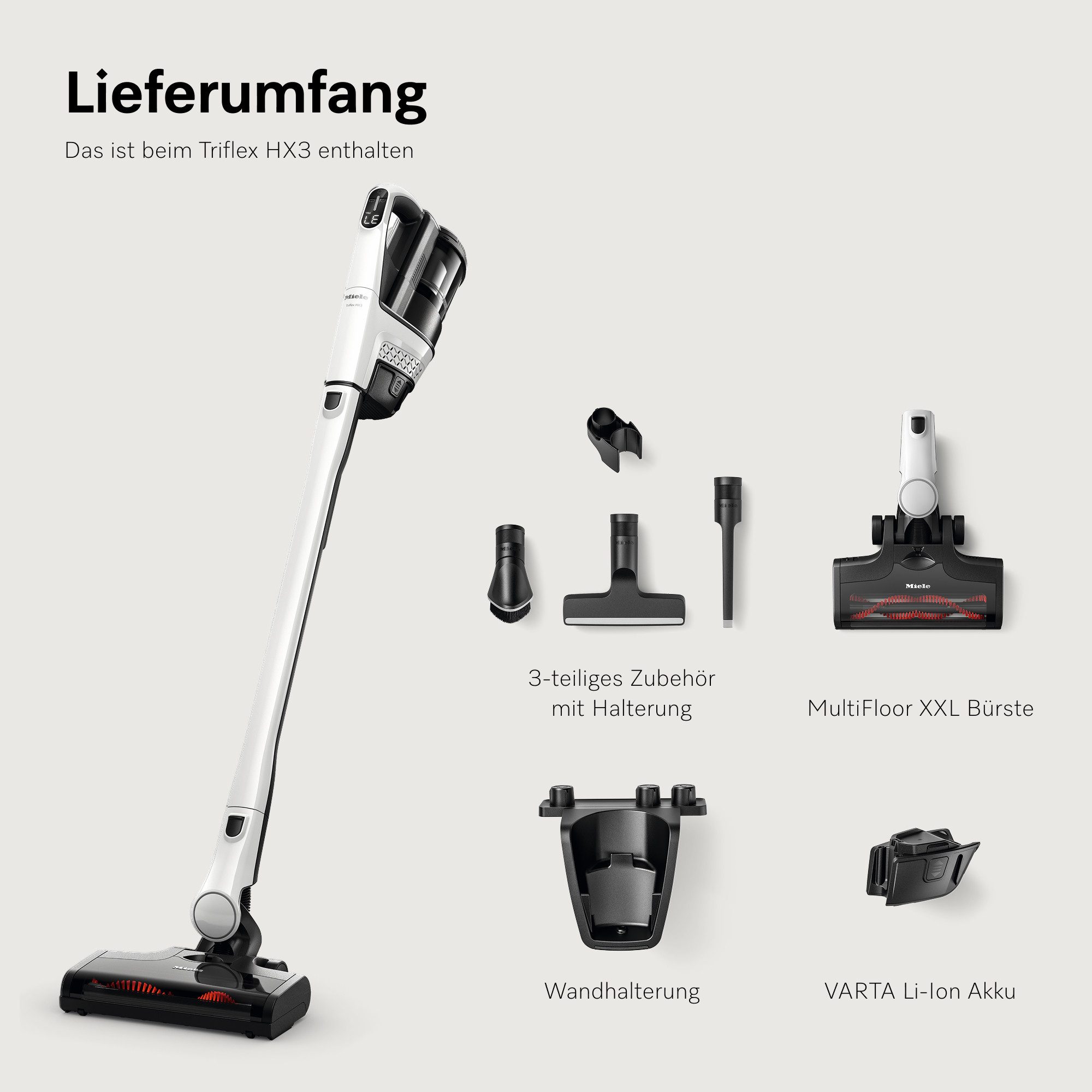 Miele Akku-Stielstaubsauger Triflex HX3, 192 W, beutellos