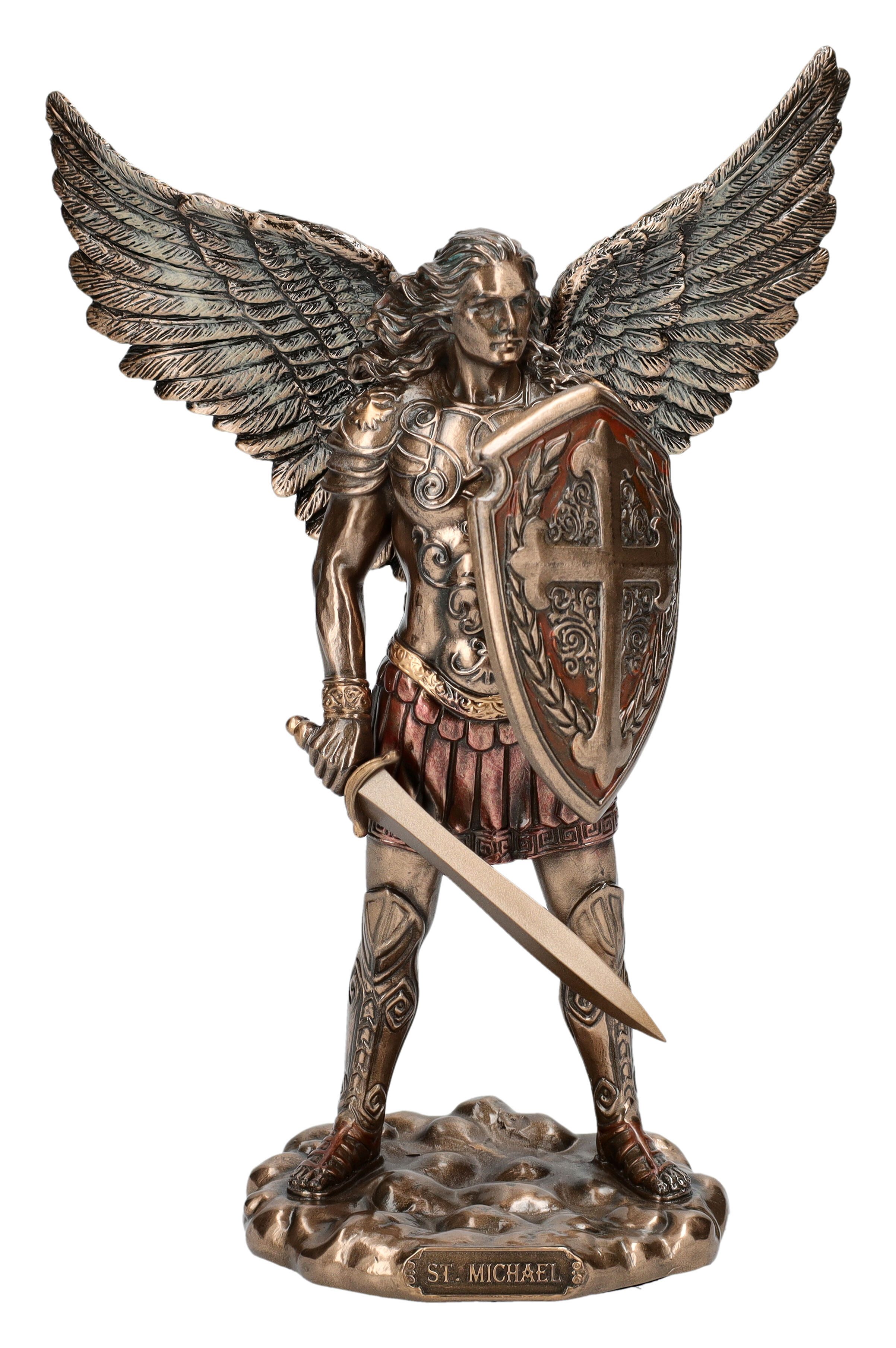 Figuren Shop GmbH Dekofigur Erzengel Michael Figur – Himmlischer Krieger Skulptur 18,5 cm Veronese