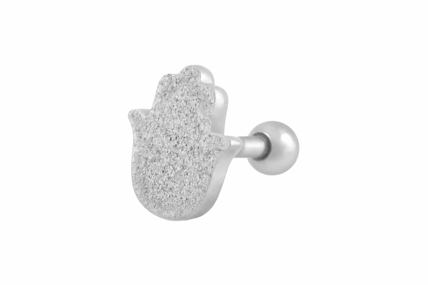 Piercing-Set Chirurgenstahl Ohrpiercing HAND DER FATIMA + DIAMANTOPTIK