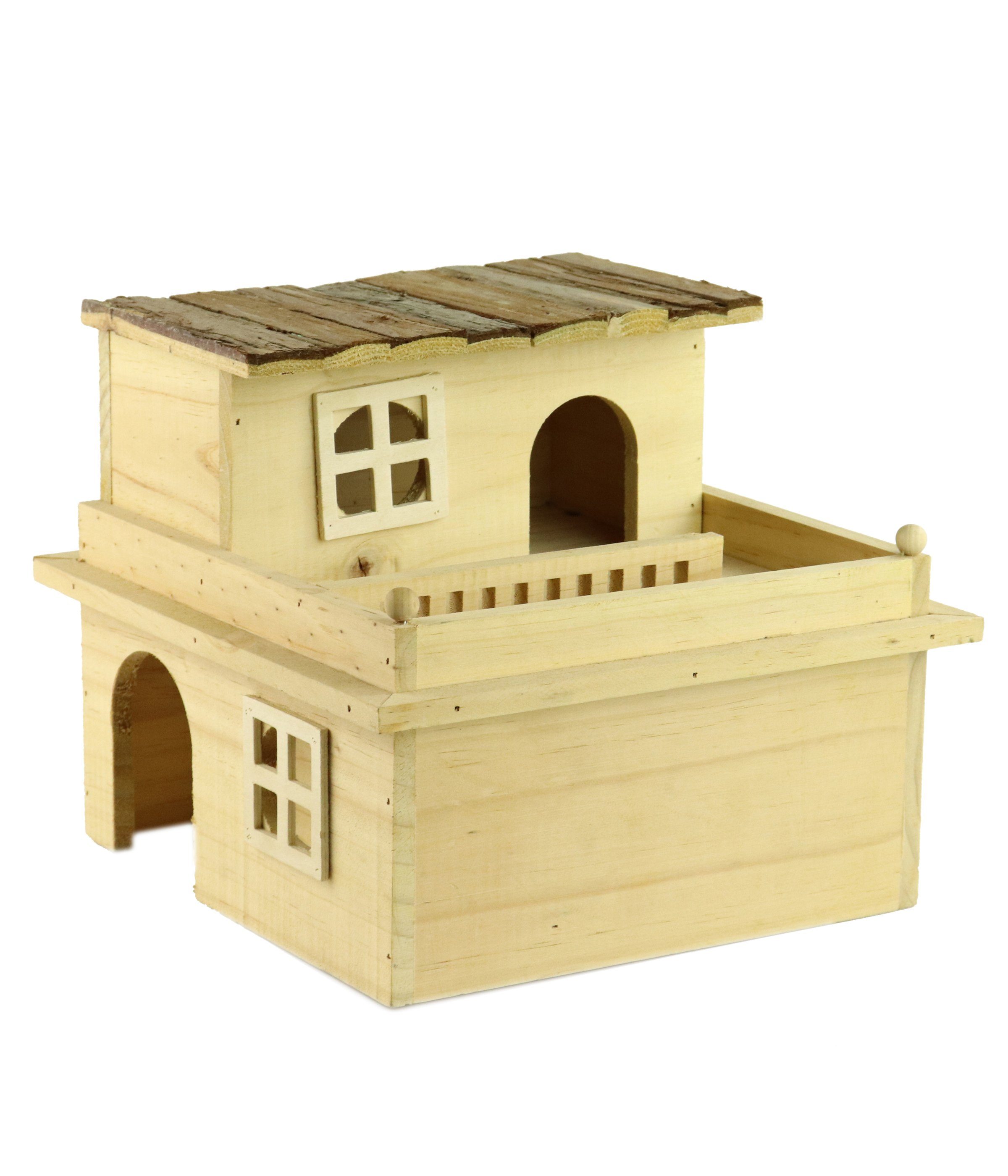 Dehner Nagerhaus Dagobert, 28 x 23.5 x 28 cm, Kiefernholz, natur, Versteck günstig online kaufen