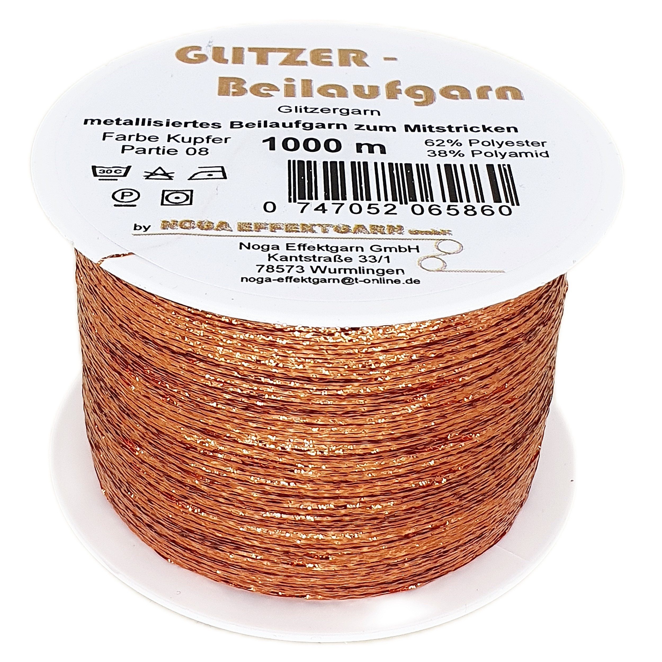 NOGA EFFEKTGARN GmbH Glitzer Beilaufgarn auf 1000 Meter Spule Effektgarn