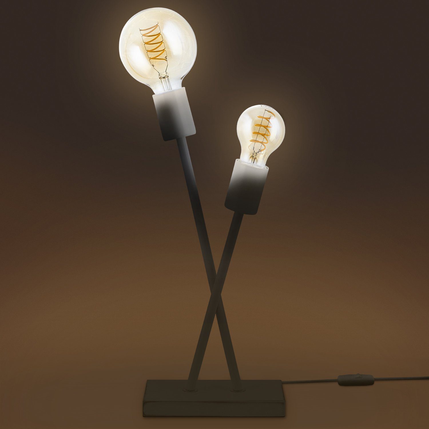 Wohnzimmer E27 Stehlampe ohne Paco Industrial Lampe Home LED IKS, Vintage Retro Design Tischleuchte Leuchtmittel,
