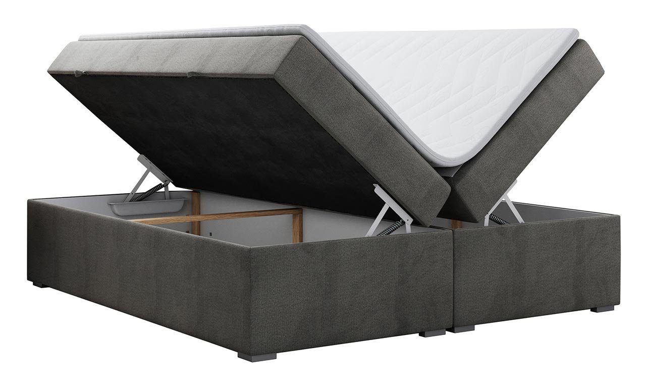 Boxspringbett Schlafzimmer mit zum Doppelbett MÖBEL MKS Multipocket-Matratze BESS, Topper, und