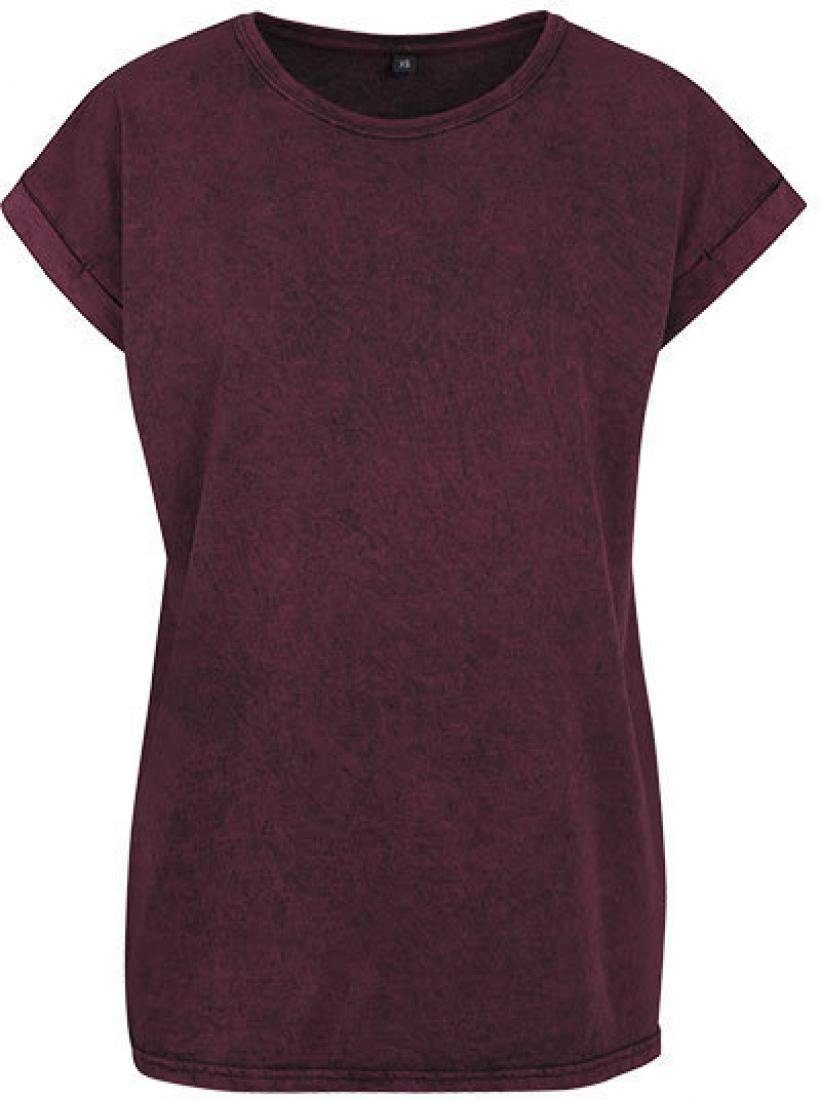 Build Your Brand Rundhalsshirt Damen Acid Washed Extended Shoulder Tee