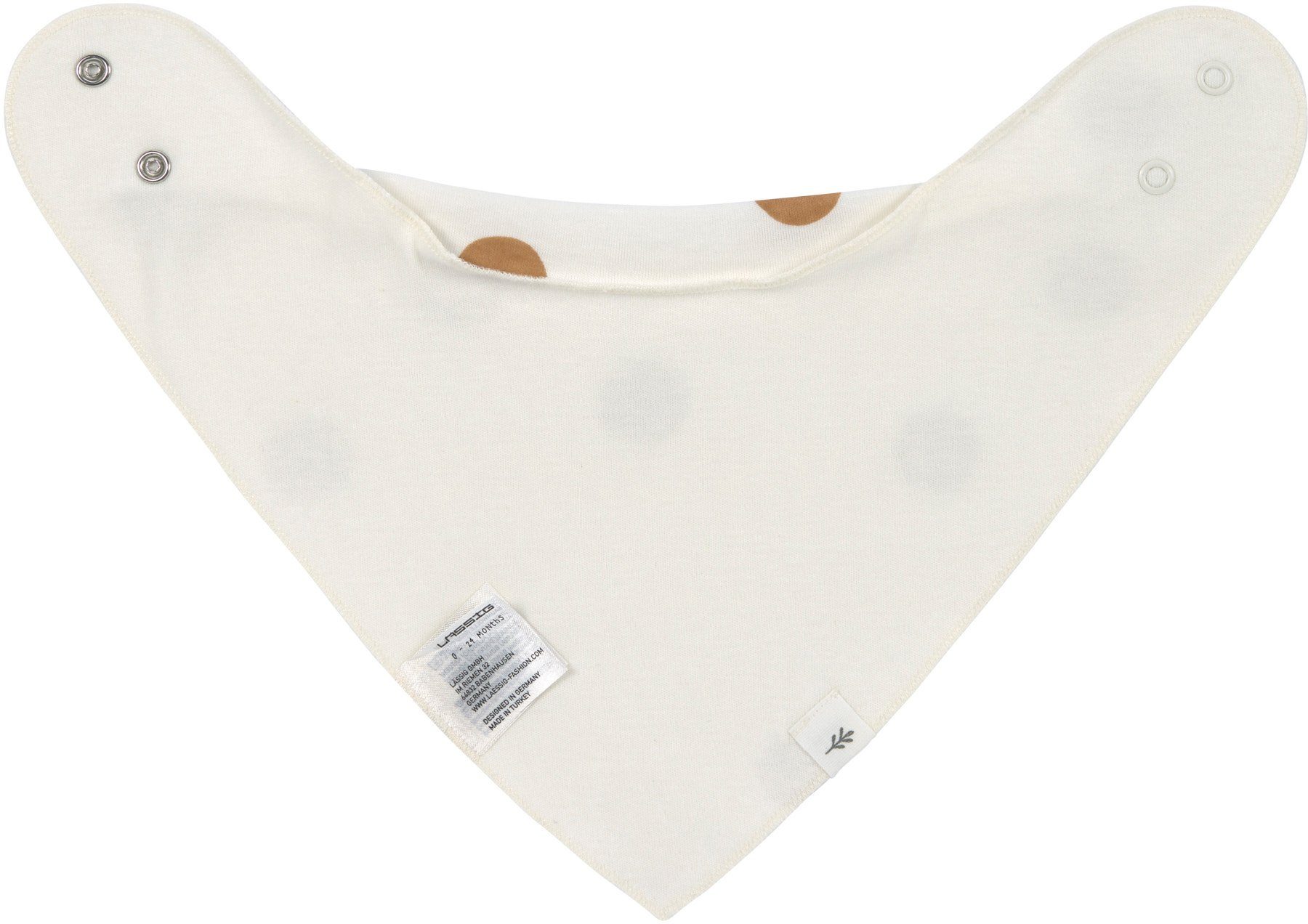 LÄSSIG Interlock Bandana Triangle Scarf, milky/taupe, (2-pack), for babies; contains organic cotton
