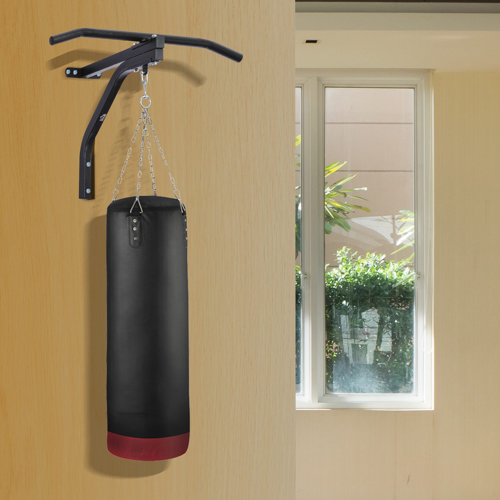 Boxsack Boxsackhalterung Wandhalterung 93x47x51 cm Stahl Schwarz