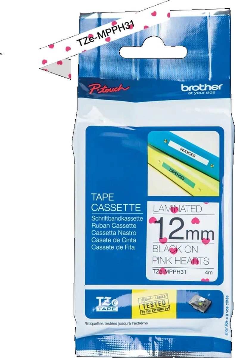 Brother Beschriftungsband Schriftbandkassette Brother TZEMPPH31 schwarz/rosa