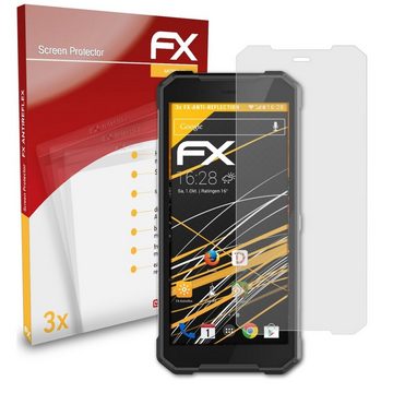 atFoliX Schutzfolie für myPhone Hammer Explorer, (3 Folien), Entspiegelnd und stoßdämpfend