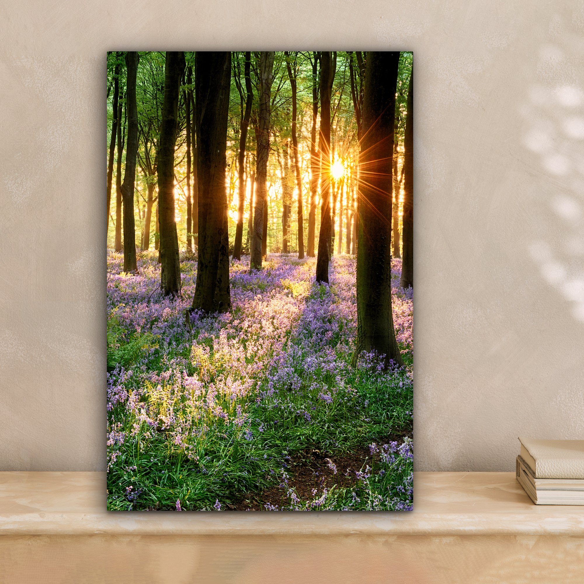 OneMillionCanvasses® Leinwandbild Wald - Blumen - Lavendel - Sonne - Lila - günstig online kaufen