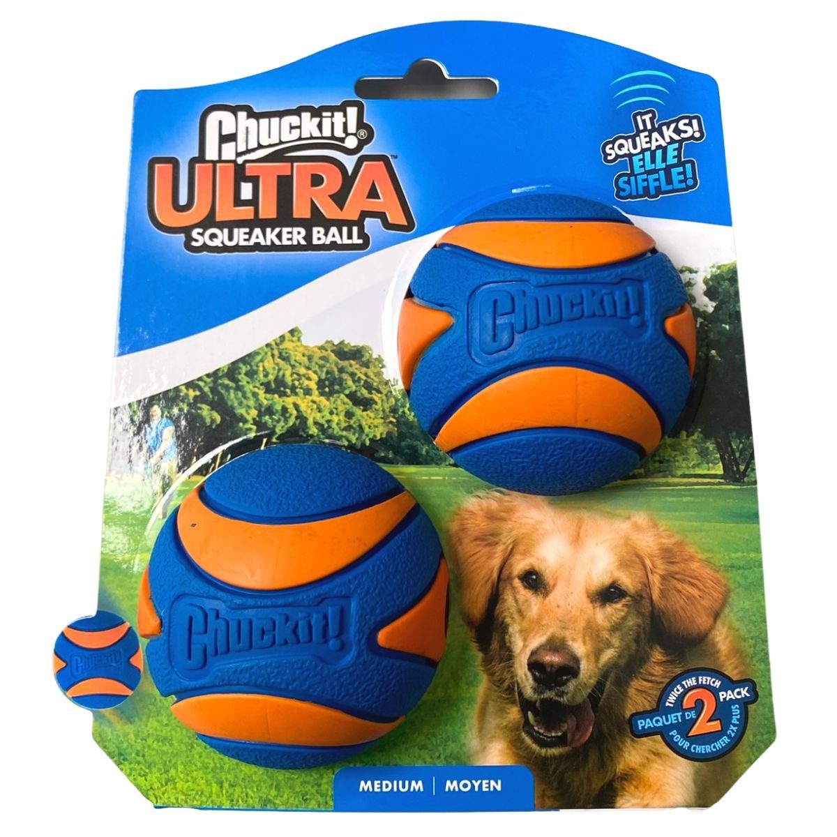 Tierball Squeaker 6 Chuckit cm Ultra 2er-Pack Ball Medium Chuckit