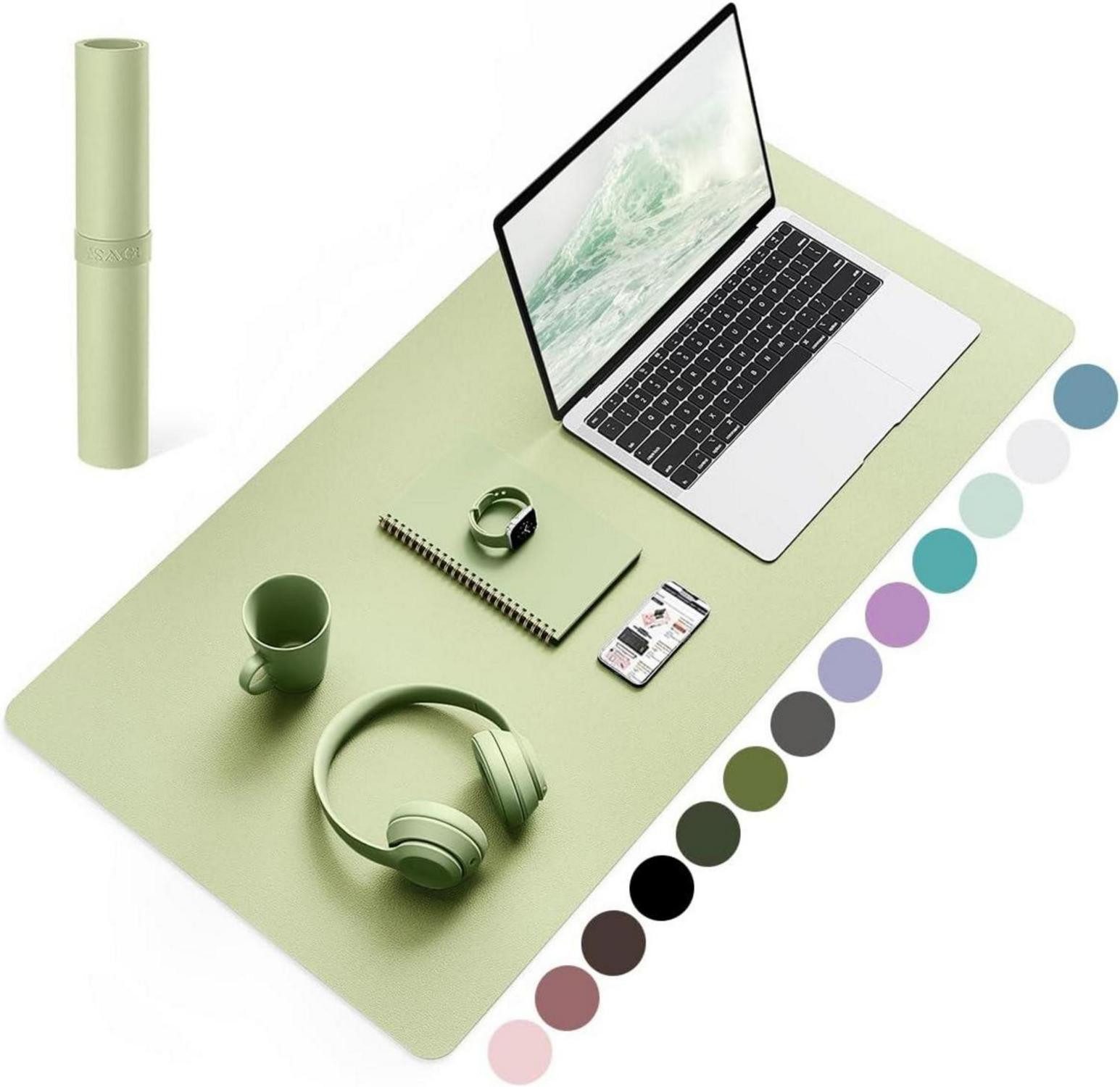 Mauspad Schreibtischunterlage Mauspad Leder Rutschfestes Wildleder Matcha