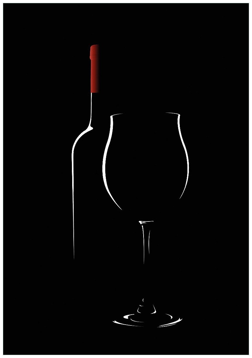 Wallario Poster, Rotwein bei Nacht, in günstig online kaufen