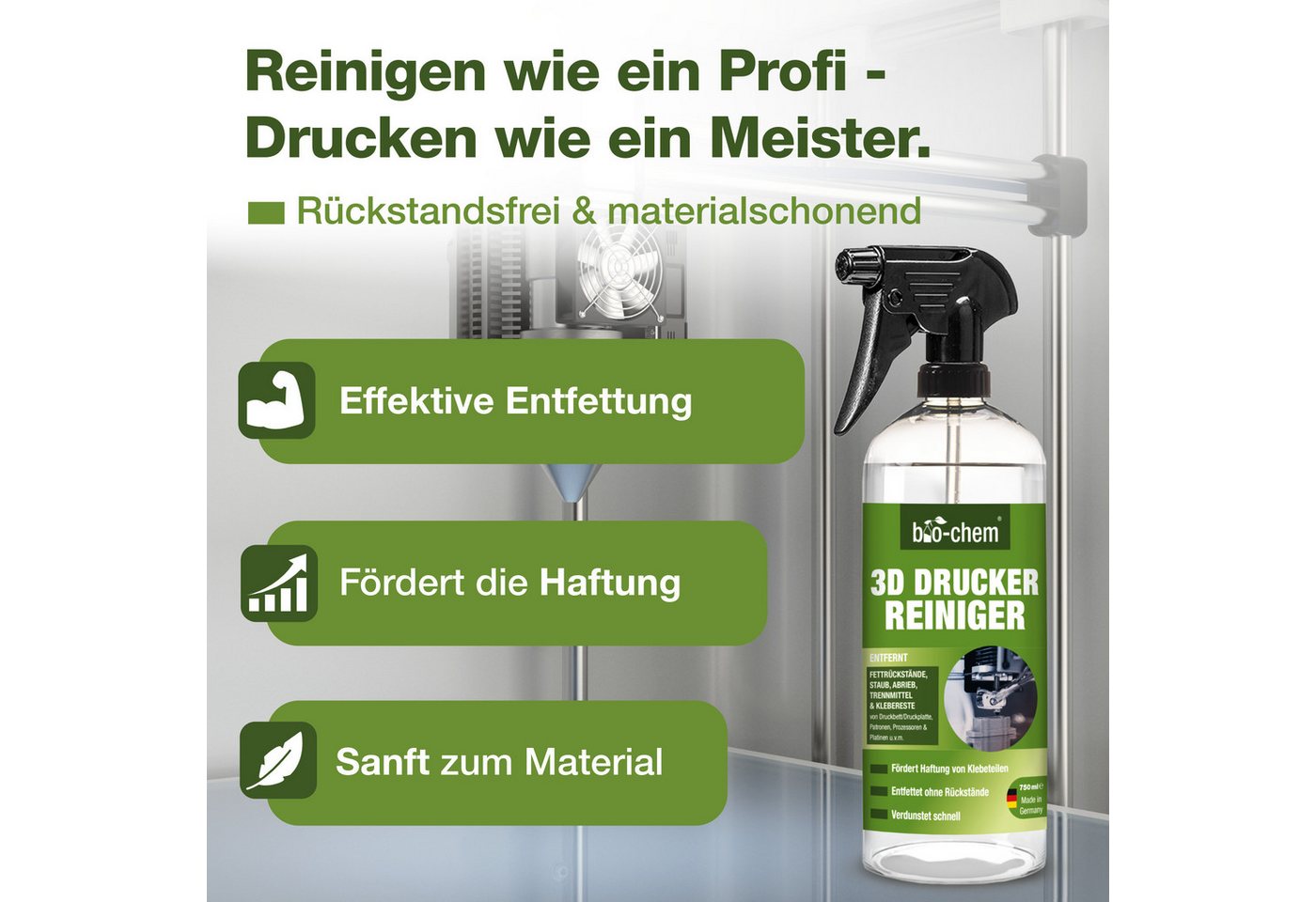 Thumbnail - bio-chem 3D-Drucker-Reiniger Spray für 3D-Drucker,PC-Teile,Elektrogeräte Kunststoffreiniger (Sparpaket, [- 3D-Drucker-Re...