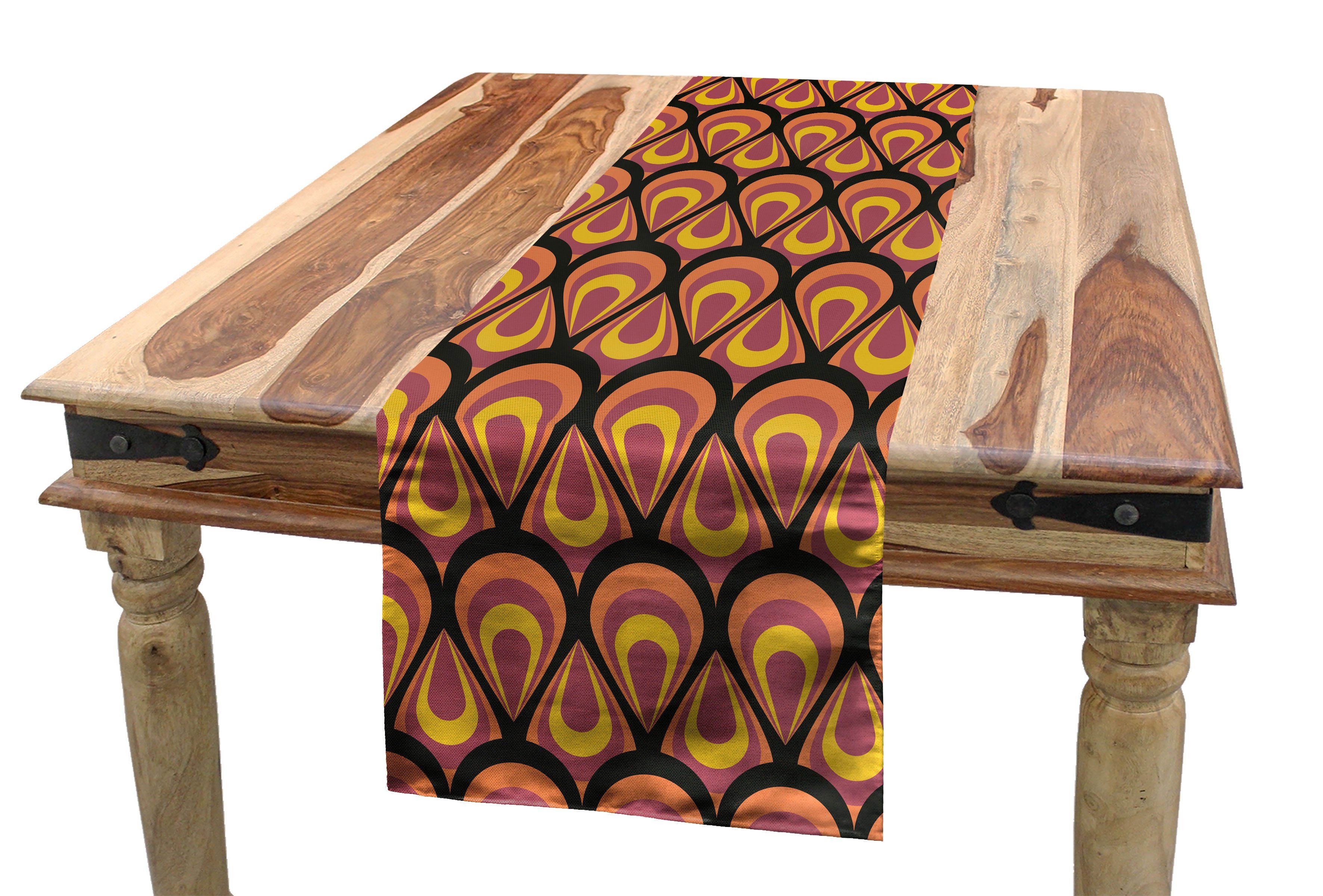 Esszimmer Abstrakt Küche Geometrische Dekorativer Weinlese-Details Rechteckiger Tischläufer Abakuhaus Tischläufer,