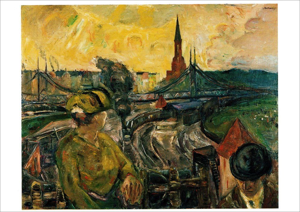 Postkarte Kunstkarte Max Beckmann "Blick auf den Bahnhof Gesundbrunnen"