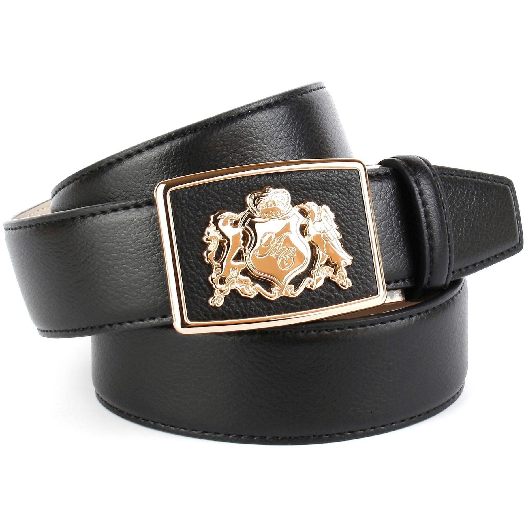 Anthoni Crown Ledergürtel mit goldfarbenem Anthoni günstig online kaufen