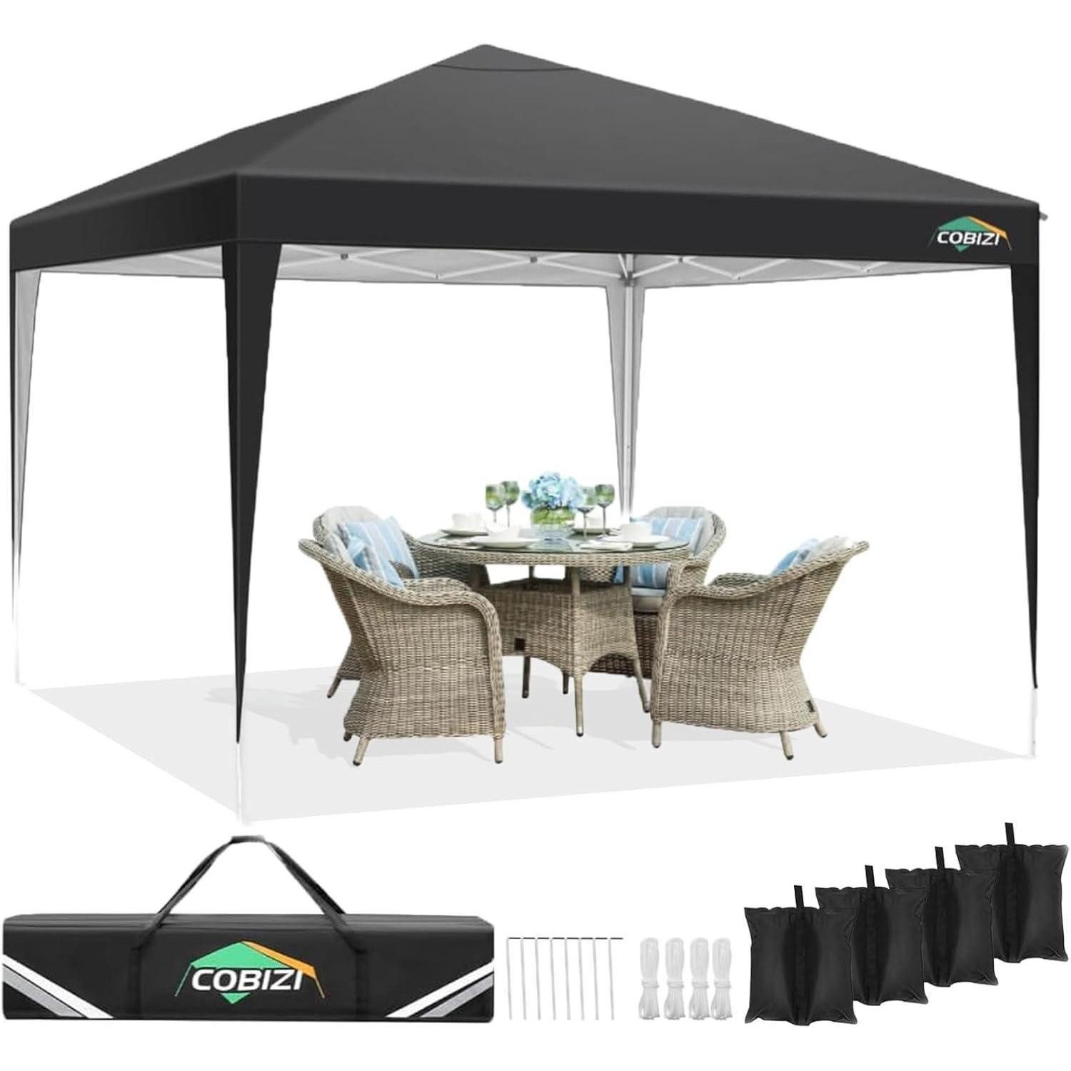COBIZI Faltpavillon Pavillon 3x3 Faltpavillon Wasserdicht Stabil UV-Schutz 50+ Pop up mit
