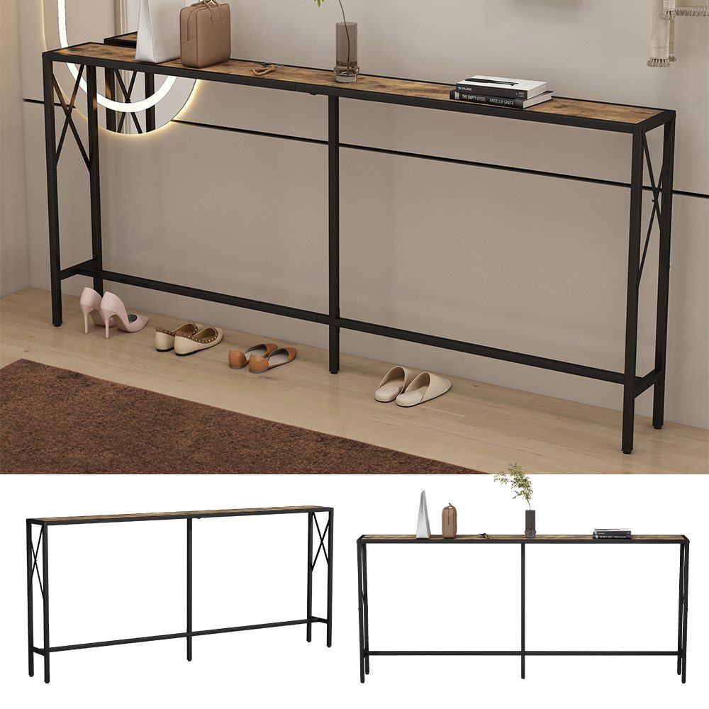 Vicco Konsolentisch Lima, Eiche rustikal/Schwarz, 174 günstig online kaufen