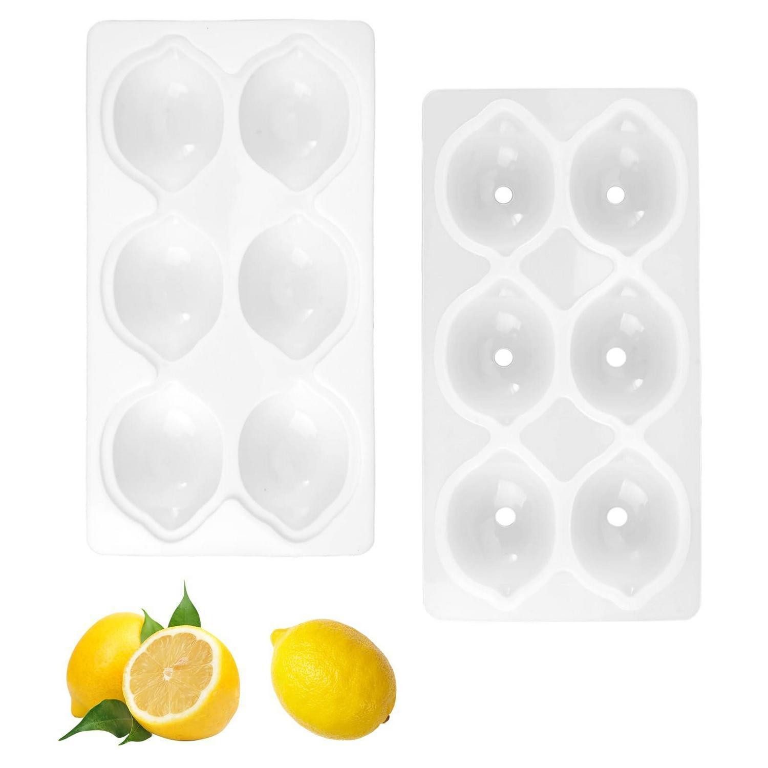 LuxusKollektion Silikonform 6er Zitronen Silikonform 3D Groß, (2-tlg)