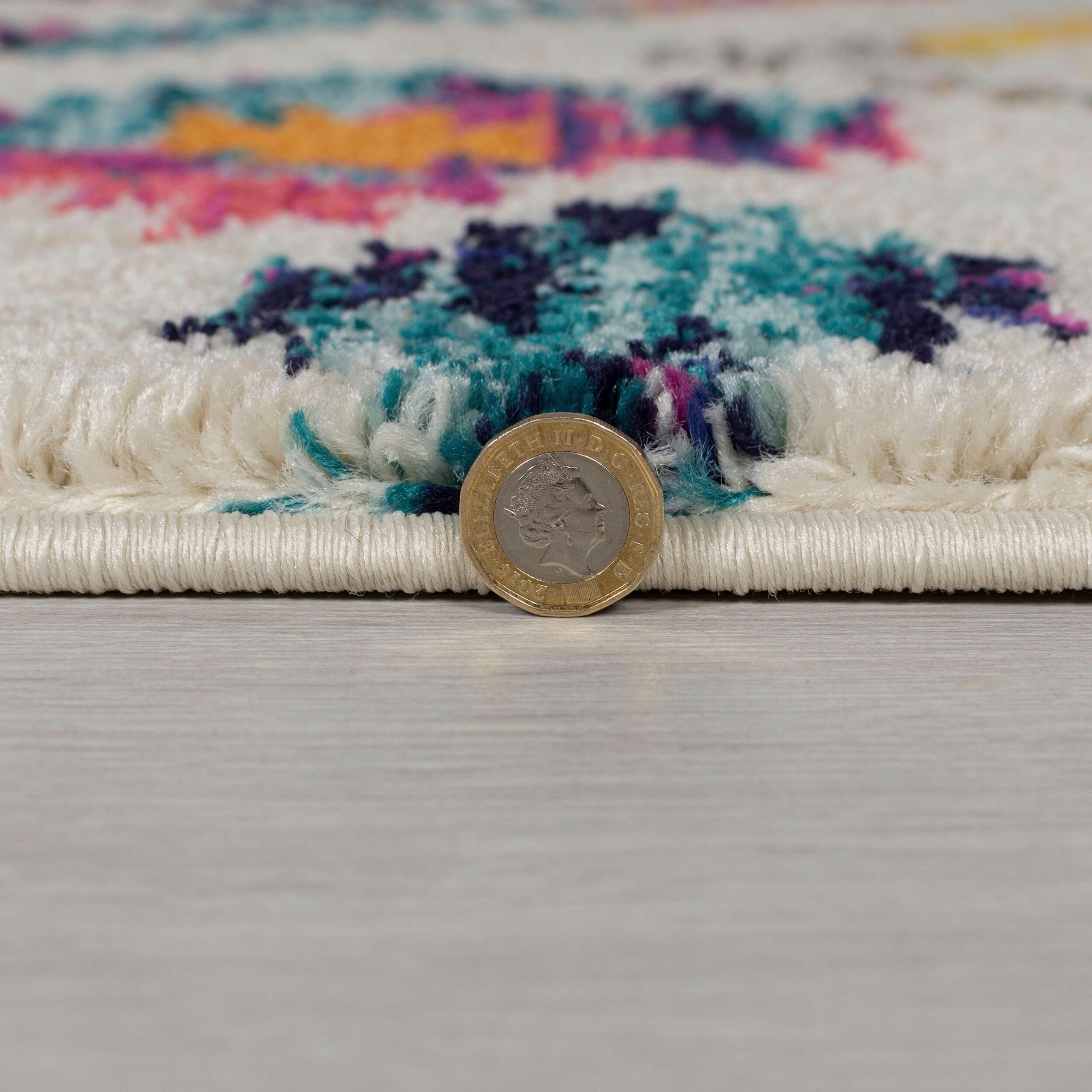 FLAIR RUGS Hochflor-Teppich Bohemia, rechteckig, Höhe: 20 mm, in farbenfroher Shaggy Berber-Optik – Bild 5 von 5