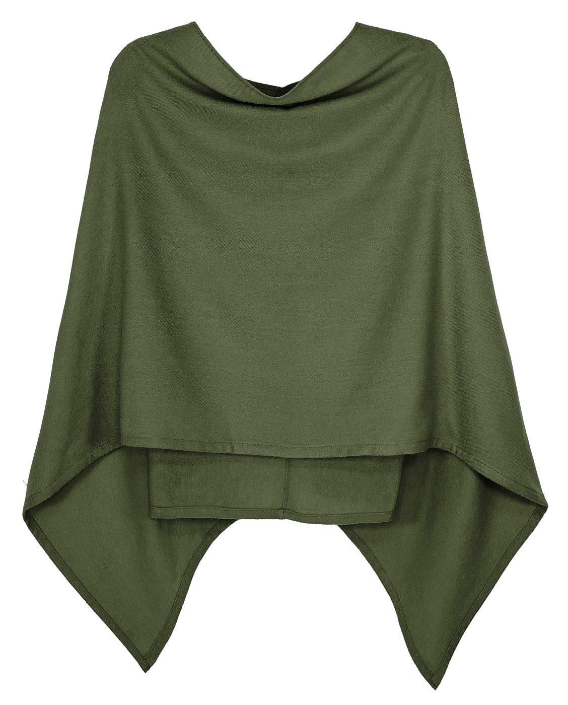 dy_mode Strickponcho Damen Poncho in Unifarben Weiches Strickponcho Cape Herbst Umhang in Unifarbe, Seitlich Lang Schnitt