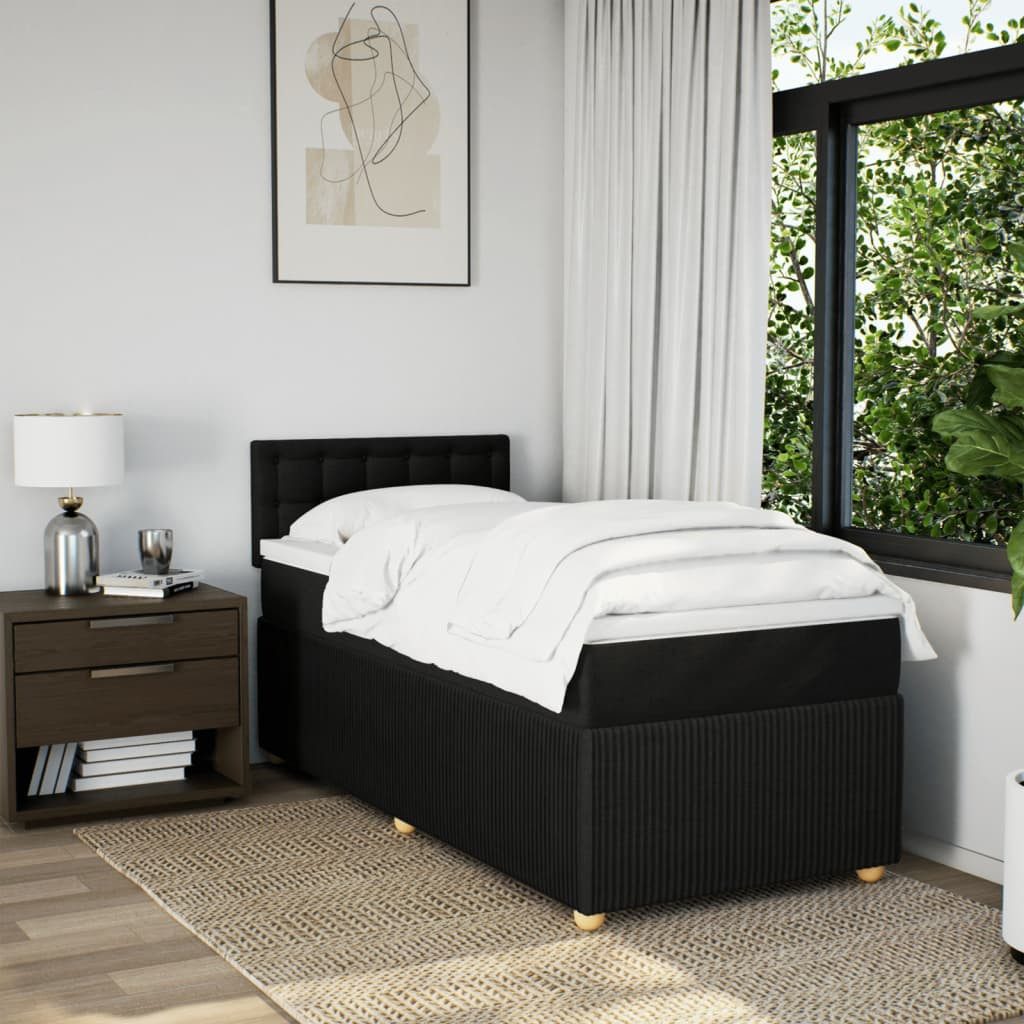 vidaXL Bett Boxspringbett mit Matratze Schwarz günstig online kaufen