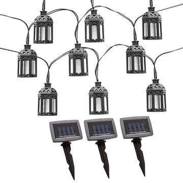 NOWA LED Dekolicht, LED-Leuchtmittel fest verbaut, Warmweiß, Lichterkette Gartendeko Außenleuchte 30x LED Laterne Solarlampe