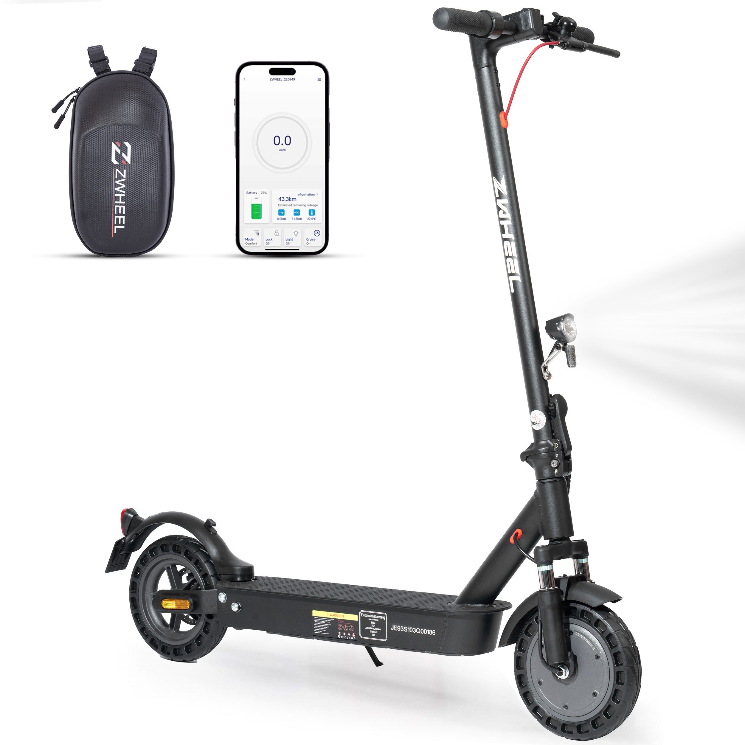 E-Scooter 10 Zoll E-roller, Stoßdämpfung, 360Wh, max.45km, nur 15kg, bis 120kg