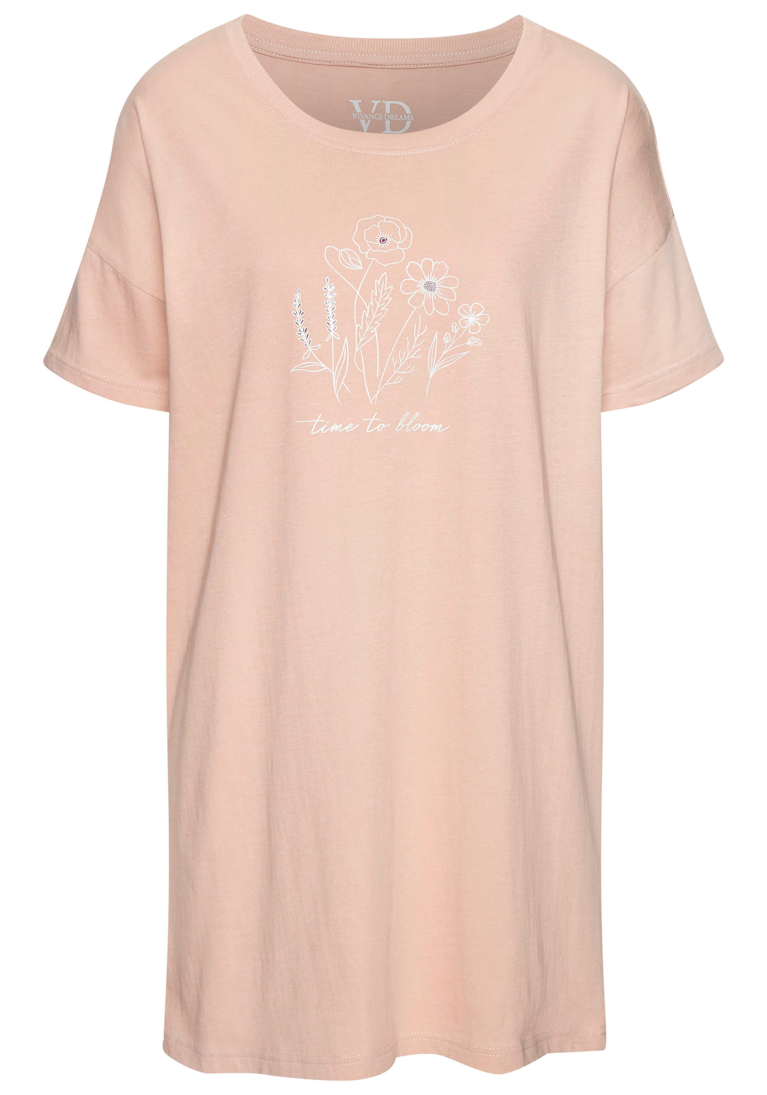 Vivance Dreams by Lascana Bigshirt (Packung, 2 Stück) mit zart skizziertem Frontdruck – Bild 5 von 5