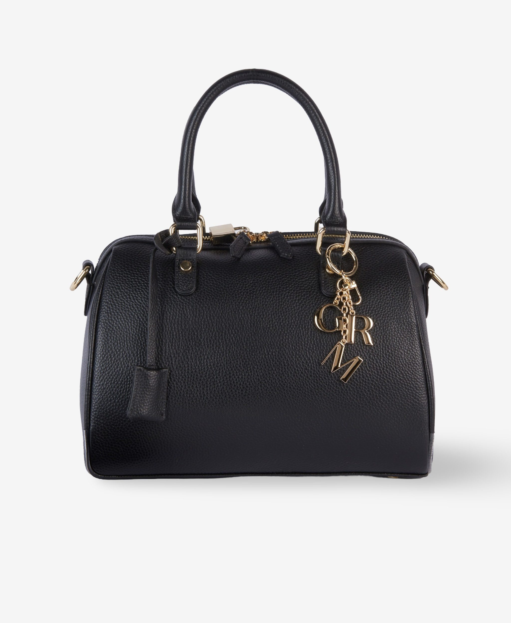 GLAMIRA Handtasche UrbanSphere Schwarze Henkeltasche (1-tlg), echt Leder, mit geräumigem Hauptfach