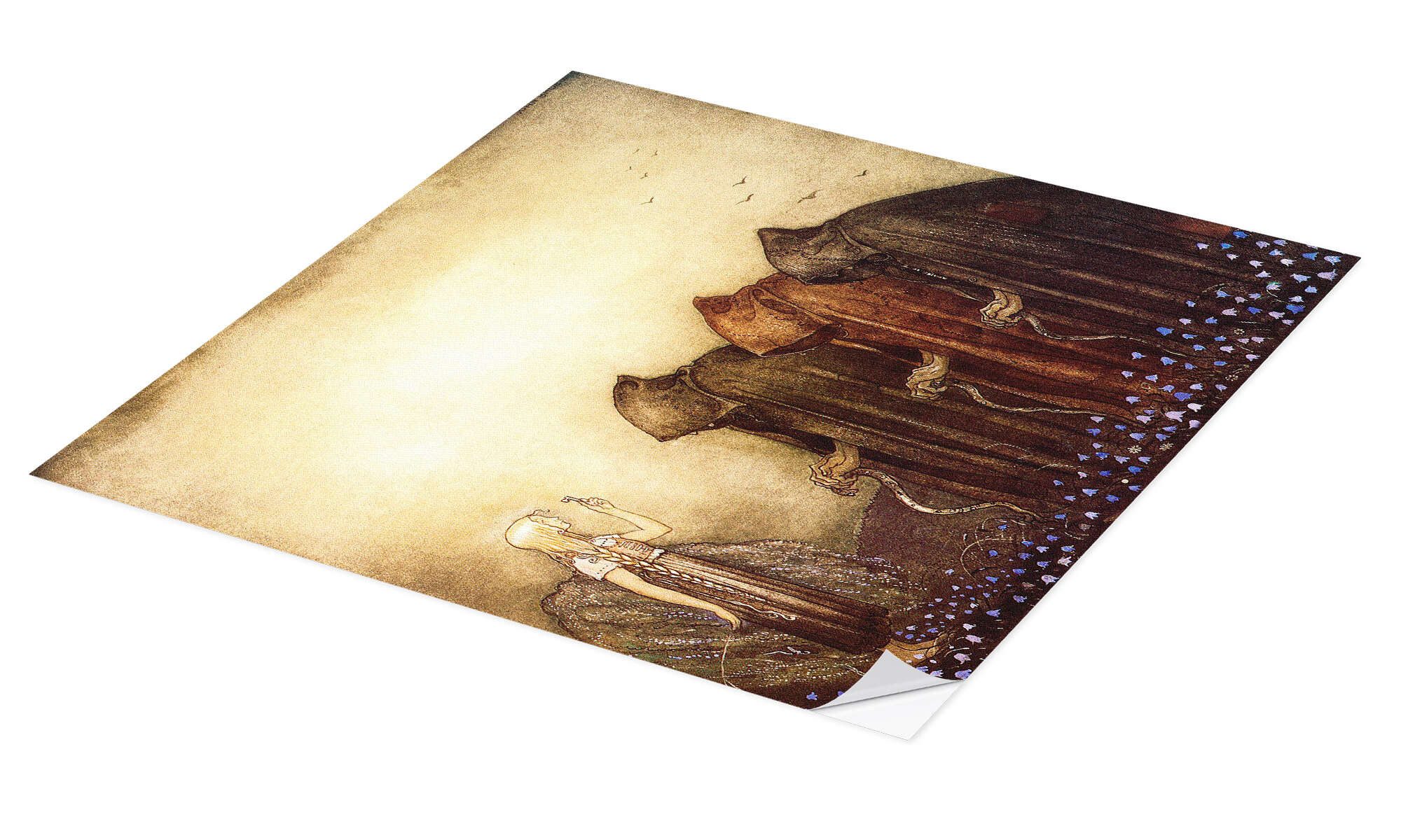 Posterlounge Wandbild Die Geschichte von Skutt, die Moose und die kleine Prinzessin Tuvstarr, John Bauer, erhältlich als Poster, Leinwandbild, Wandsticker oder Acrylglasbild
