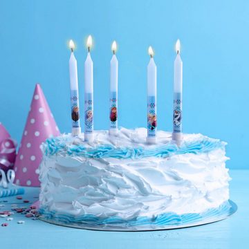 deKora Geburtstagskerze, Geburtstagskerzen mit Disney Frozen Motiv, 8 Kerzen, 9cm, Tortendeko