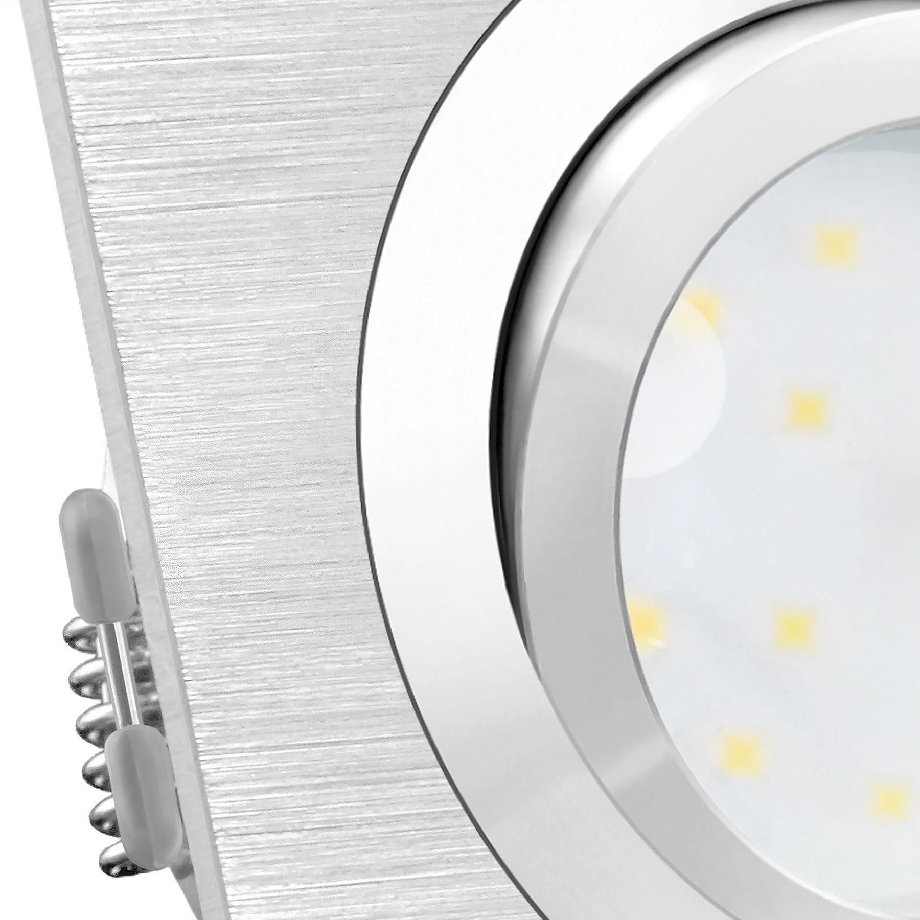 SSC-LUXon LED Einbaustrahler QF-2 Alu flach, Einbaustrahler mit & schwenkbar LED dimmbar Neutralweiß LED