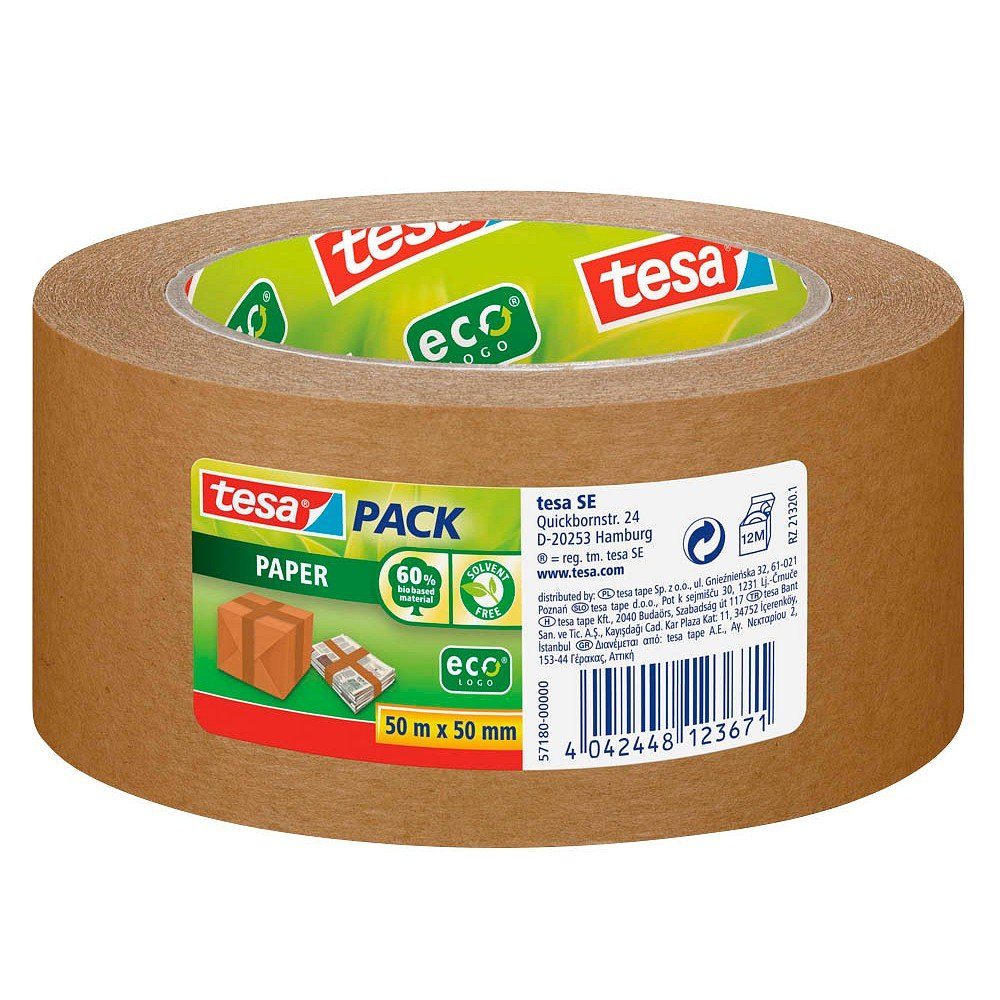 tesa Klebeband tesa Packband tesapack® paper ecoLogo® brown 5cm x 50m
