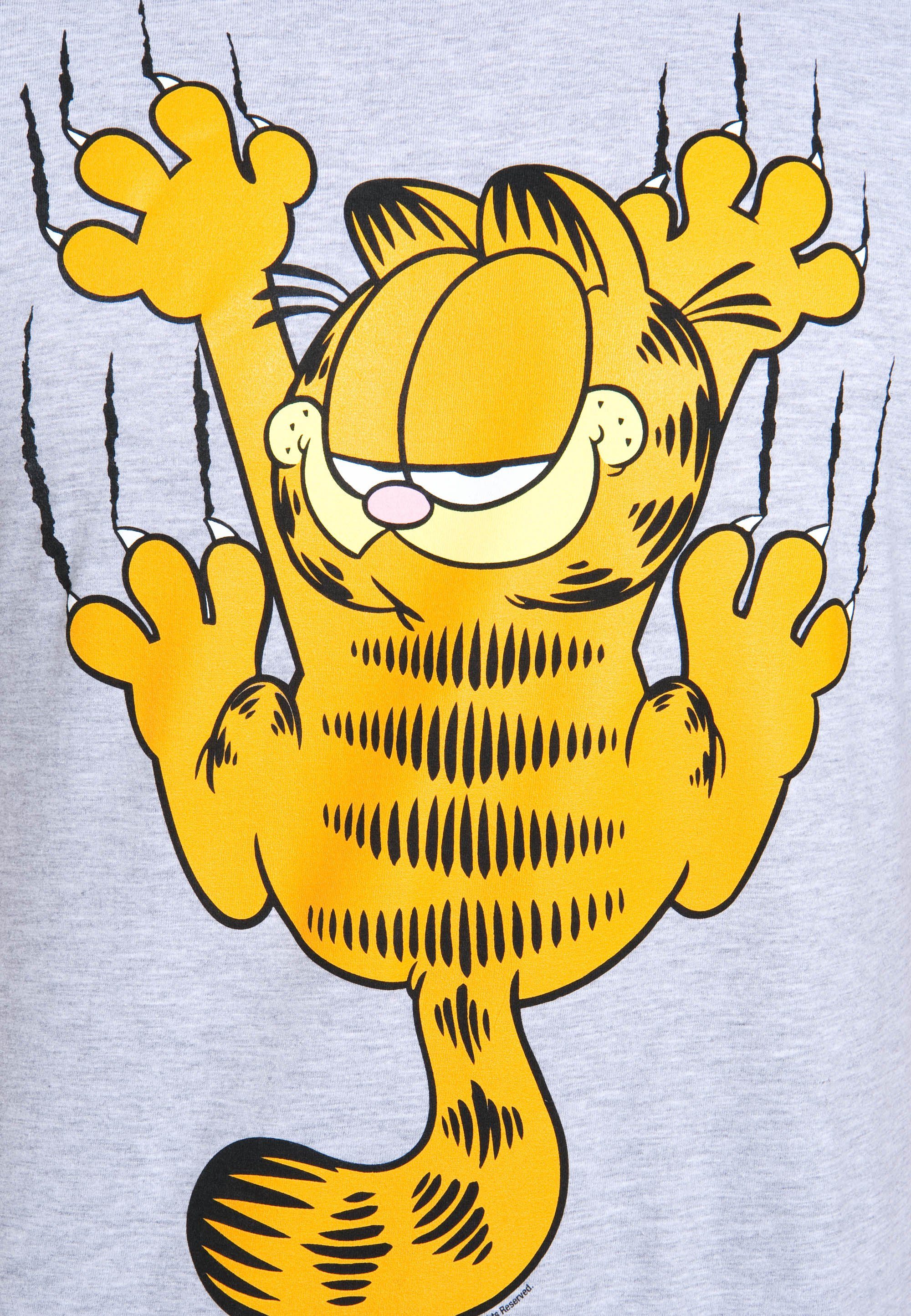 LOGOSHIRT T-Shirt witzigem Frontprint Garfield mit Scratches