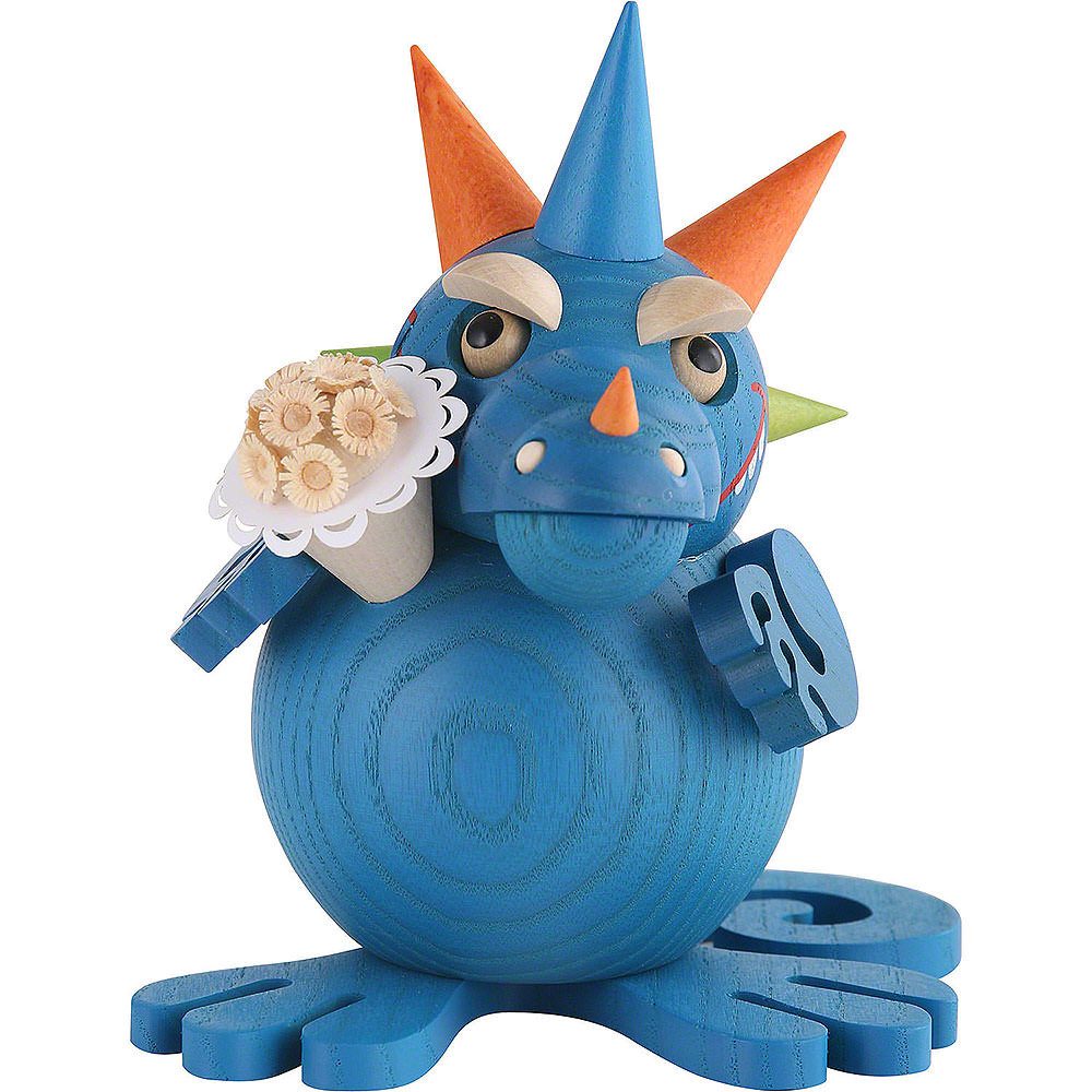 Seiffener Volkskunst Räuchermännchen Räucherdrache Drachen-Papa -  Kugelräucherfigur (12cm) von Seiffener V