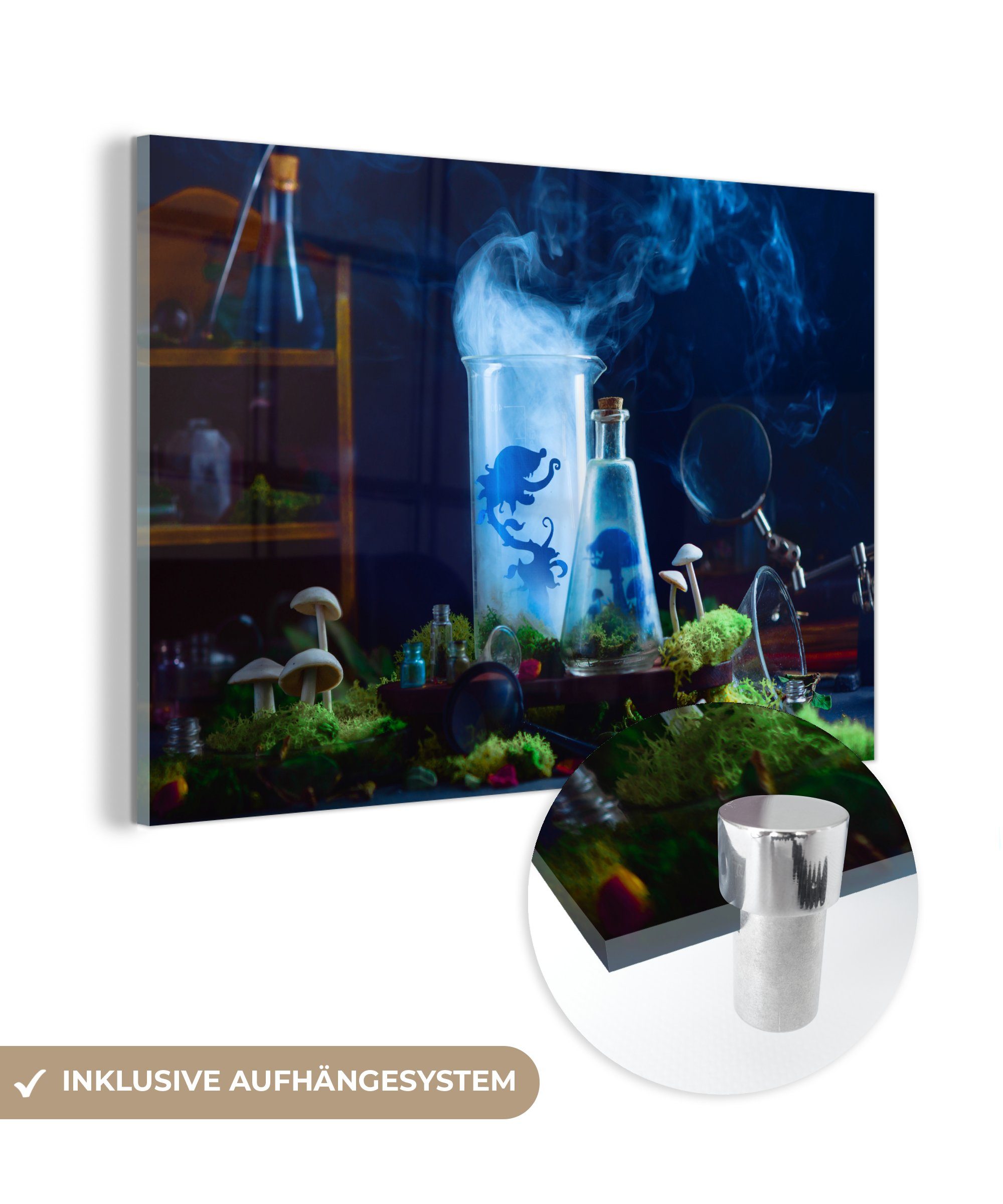 MuchoWow Acrylglasbild Fleischfressende Pflanze im Brunnen, (1 St), Acrylglasbilder Wohnzimmer & Schlafzimmer