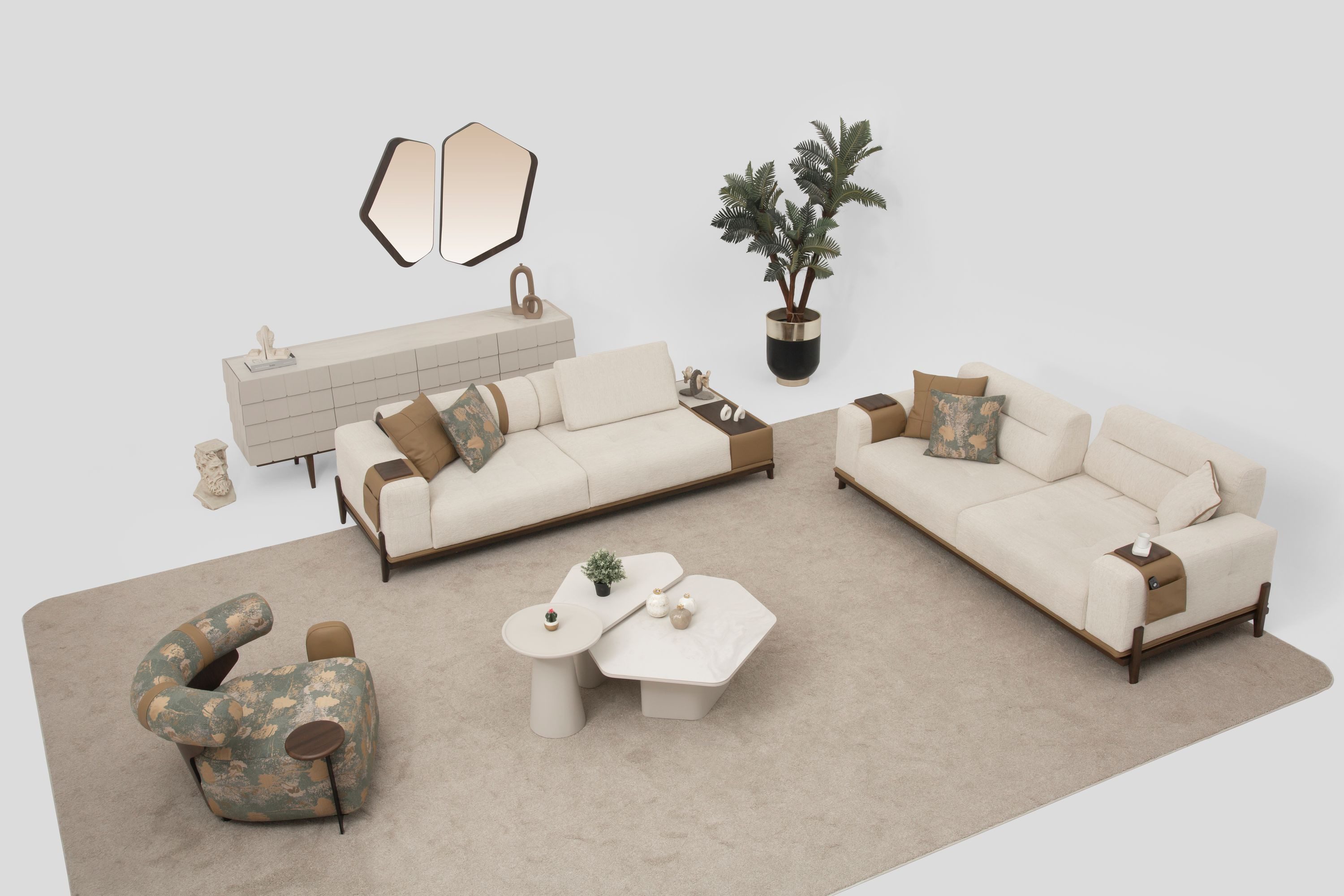 Nobelaa Sofa Sitzgruppe/Sofa Set - Wohnzimmergarnitur "Grevillea" 3+3+1