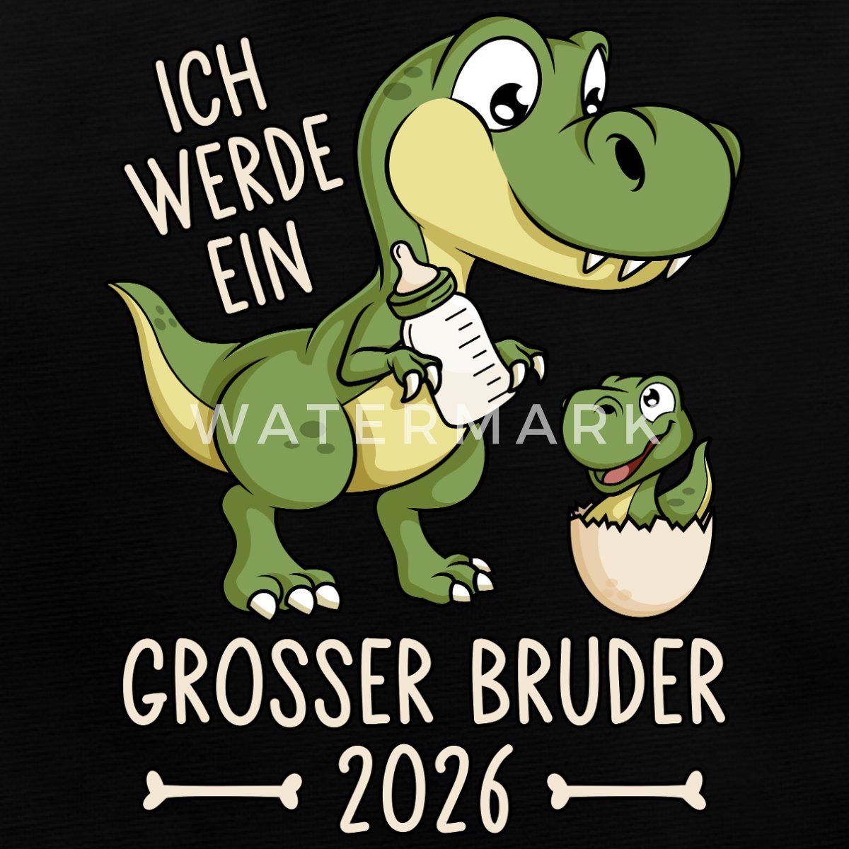 Spreadshirt Langarmbody Großer Bruder 2026 Ei Baby Dino Dinosaurier Tages Baby Body Langarm (1-tlg)
