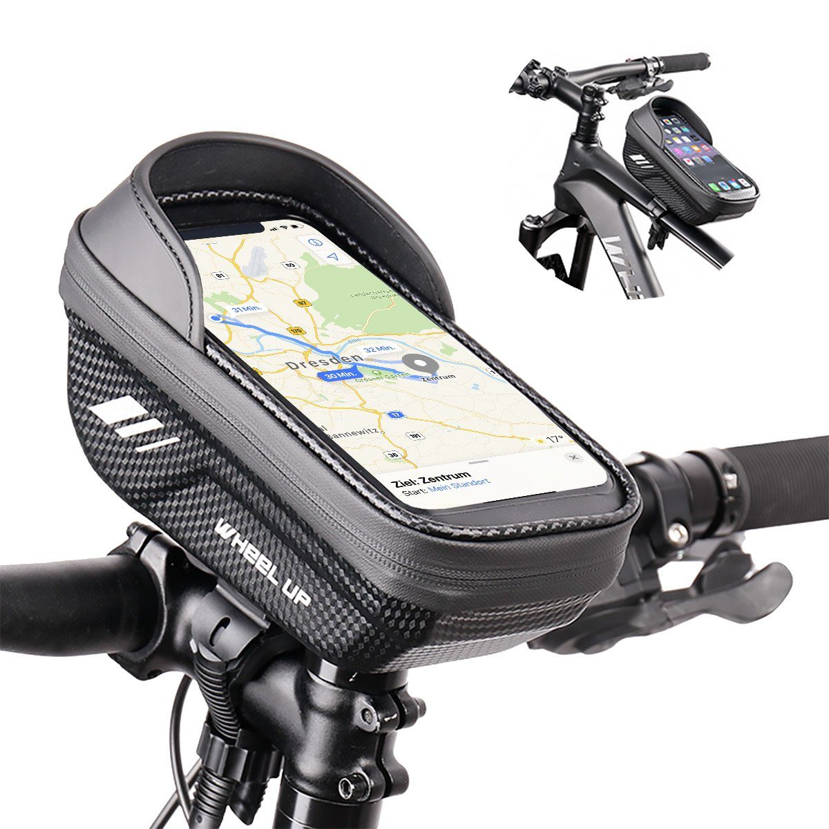 MidGard Fahrradtasche Multifunktions-Fahrrad-Rahmentasche, Lenkertasche wasserabweisend