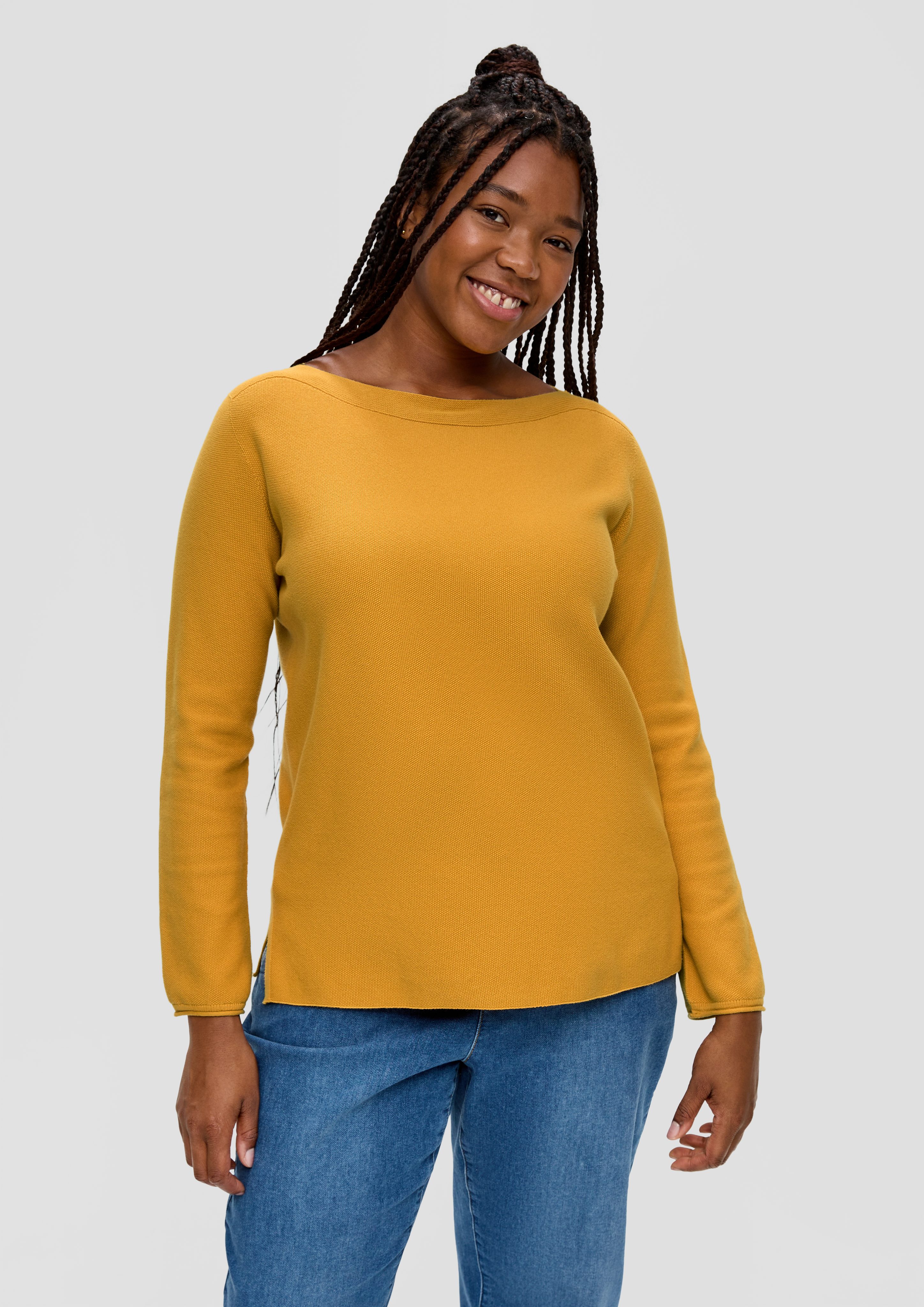 TRIANGLE Strickpullover Strickpullover mit geschlitztem Saum
